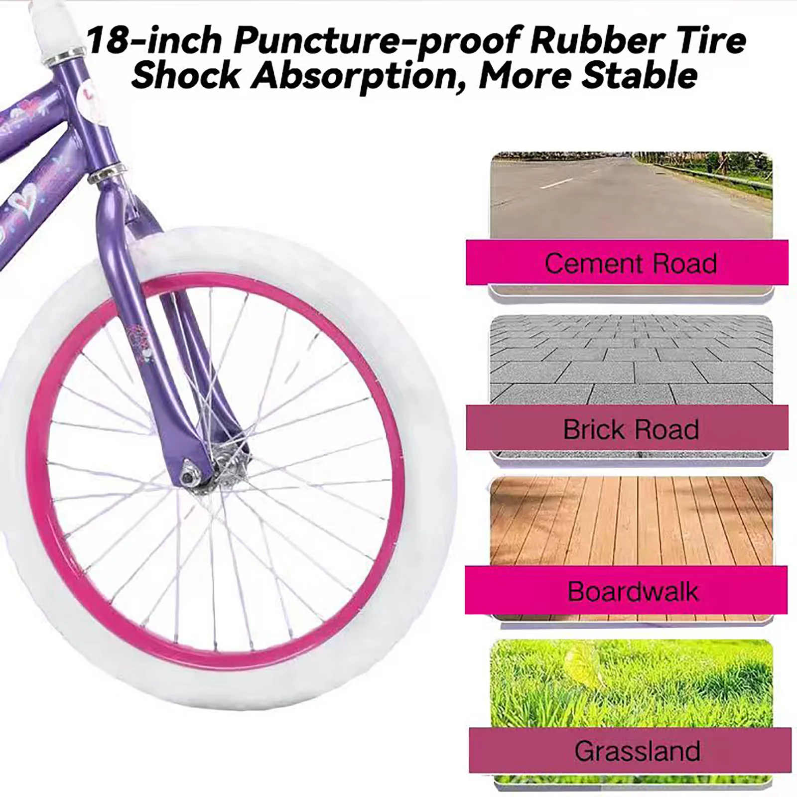 Vebreda 18 in. Kids Bike with Training Wheels for Girls Ages 6-12 Years Child - Womvr