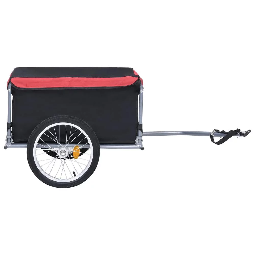vidaXL Bike Cargo Trailer Black and Red 143.3 lb 2588 - Womvr