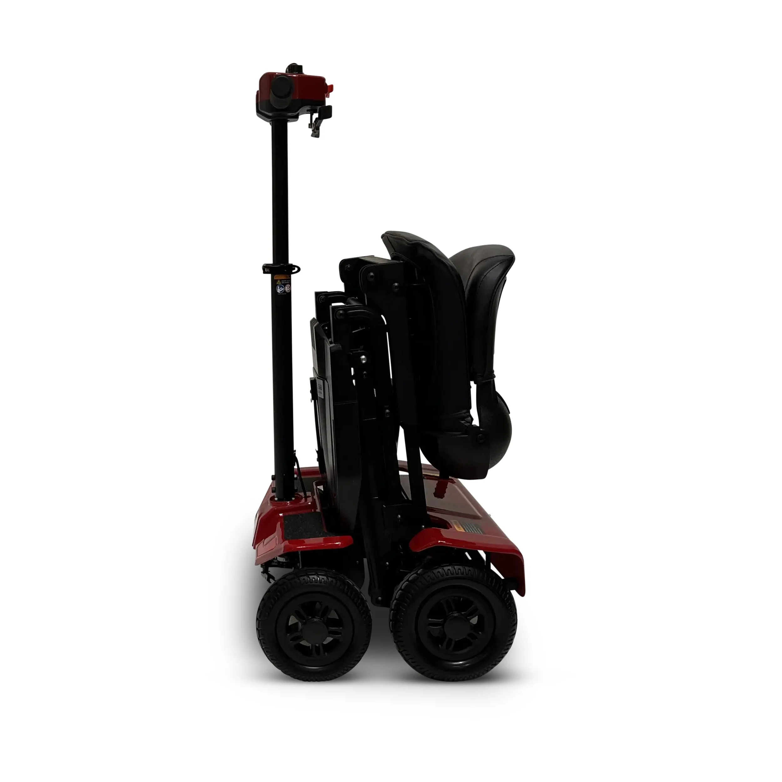 Comfygo MS-4000 4-Wheel Mobility Electric Scooter for Adults - Foldable Power Mobile Wheelchair, Compact Duty for Travel with Long Range Extended Battery (Red) - Womvr