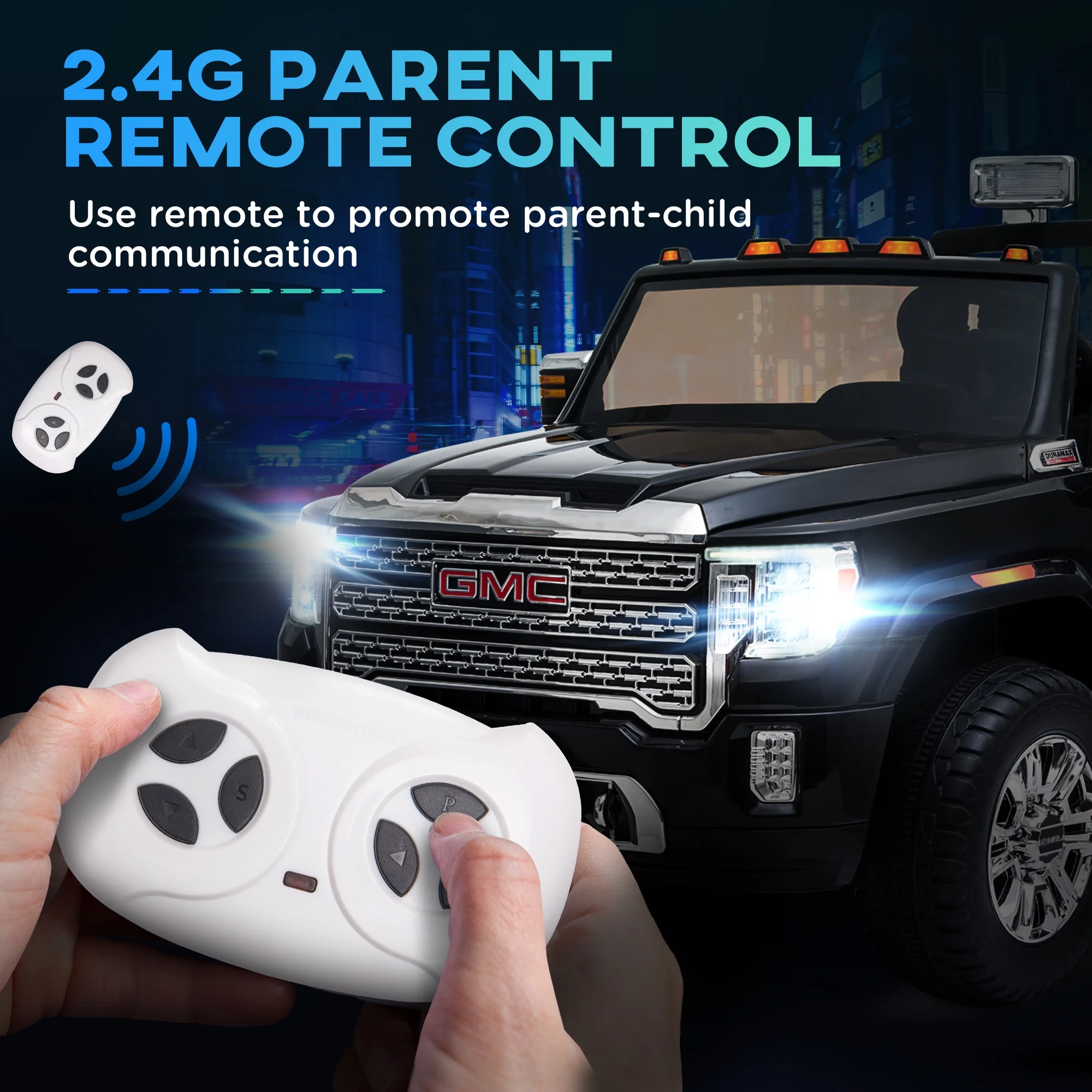 Aosom 12V Battery Kids Licensed Sierra HD Ride On Toy with Remote Control - Womvr