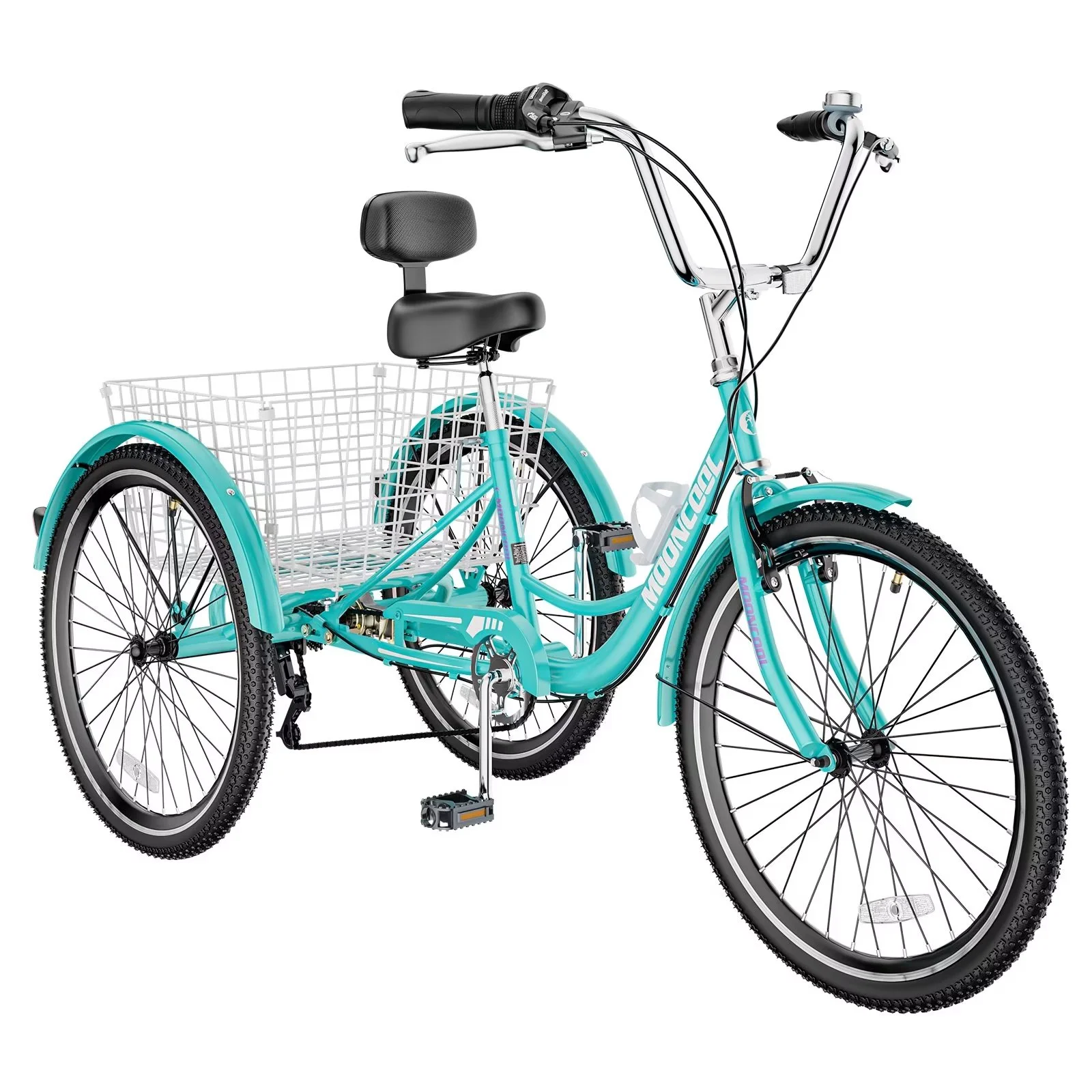 MOPHOTO Adult Tricycle 20/24/26 inch 3 Wheel Bicycle,3 Wheel Bikes for Adults,7 Speed Low Stepover Frame Tricycle with Basket/Bell,3 Wheel Bicycle for Seniors,Women,Men - Womvr