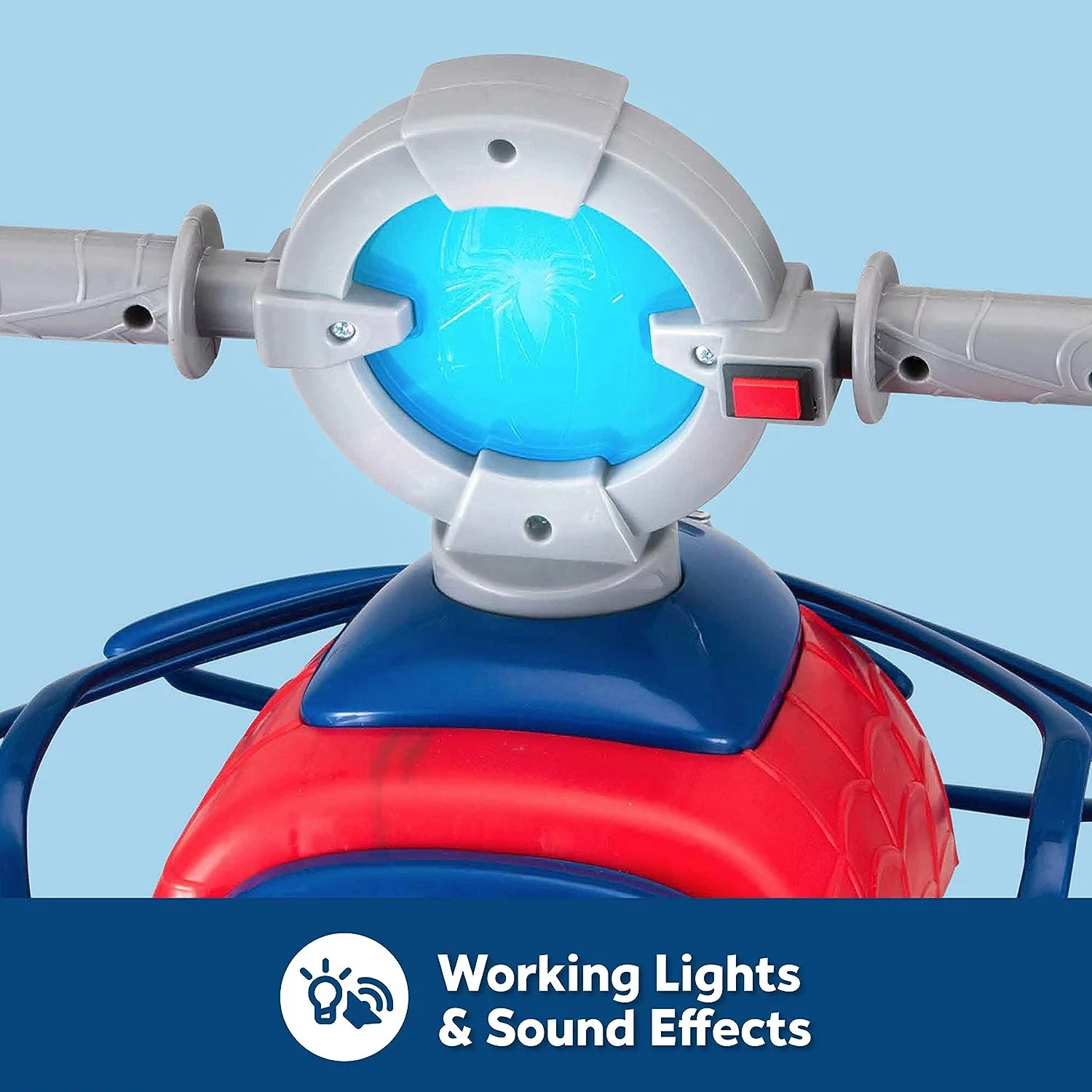 Kid Trax Toddler Marvel's Spider-Man Premium Toddler Quad Ride-On, Kids 18-30 Months, 6V Battery and Charger Included, Max Weight 45 lbs, Red - Womvr