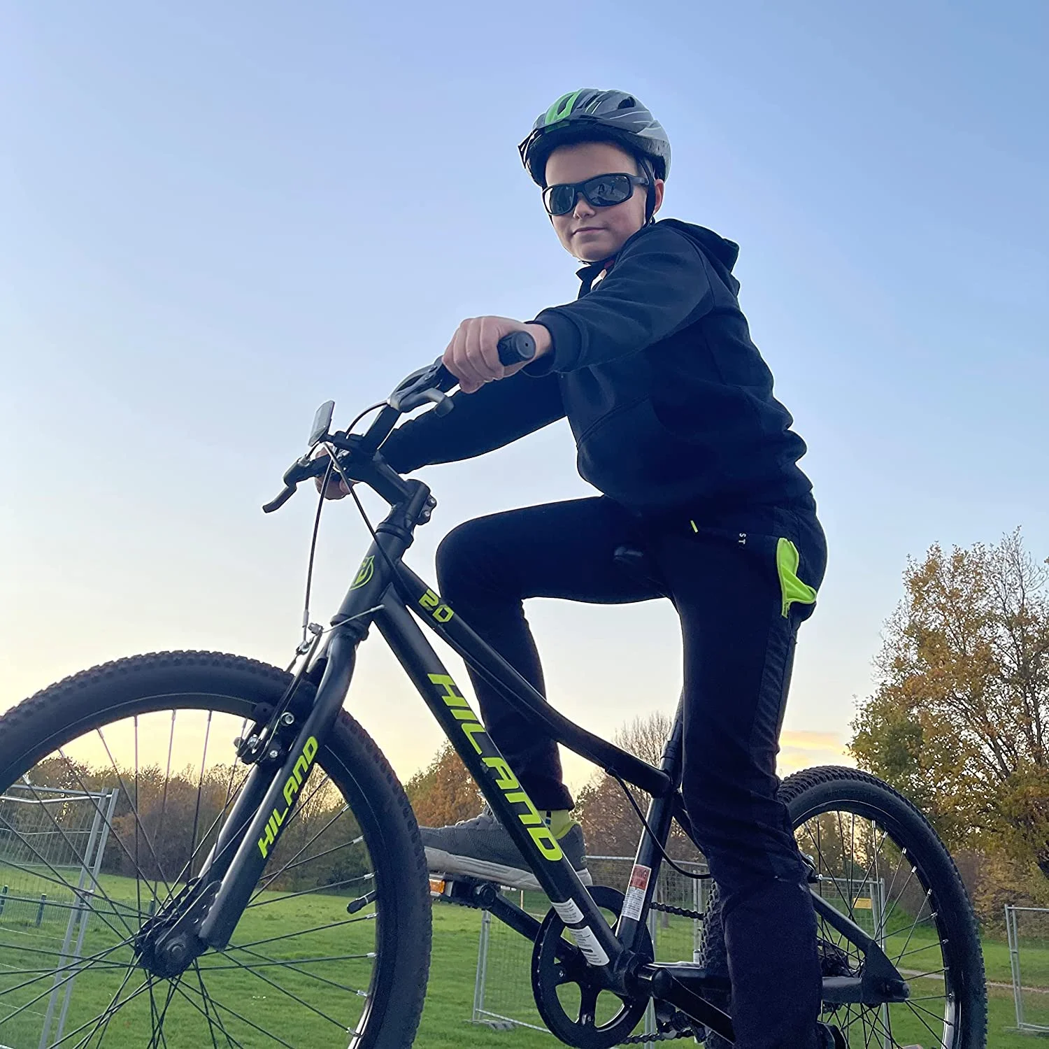 Hiland 24 inch Mountain Bike Shimano 7 Speeds for Teenager with Suspension Fork, Mint Pink - Womvr