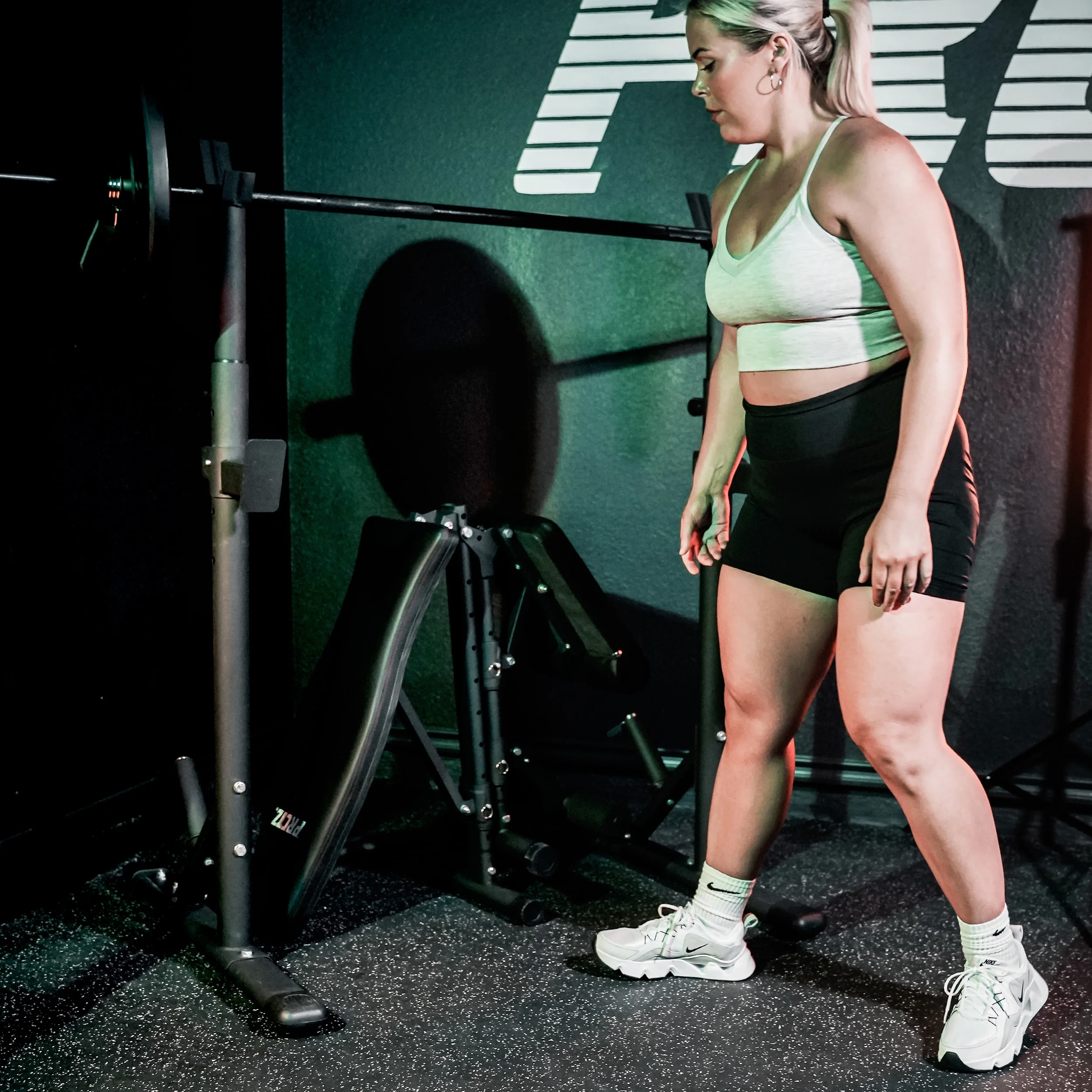 PRCTZ Two-Piece Olympic Weight Bench with Squat Rack, Foldable FID Bench, and Weight Storage - Womvr