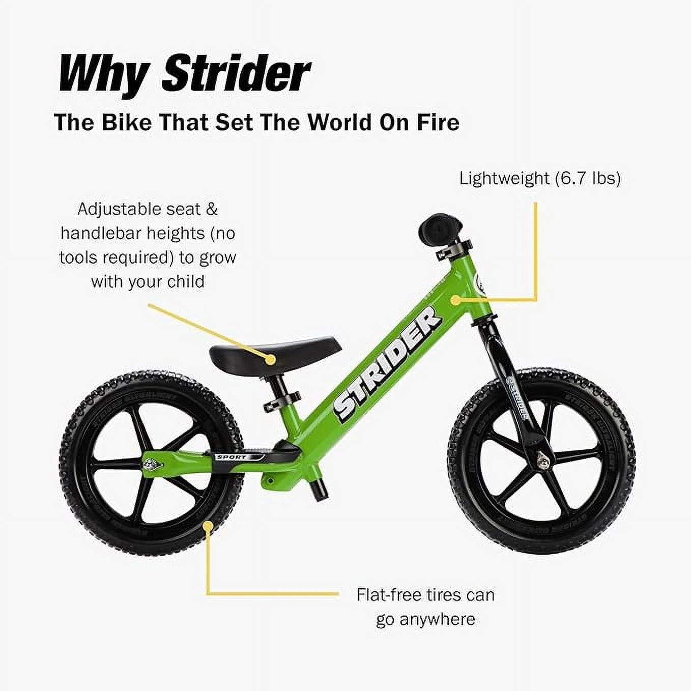 Strider - 12 Sport Balance Bike, Ages 18 Months to 5 Years - Blue - Womvr