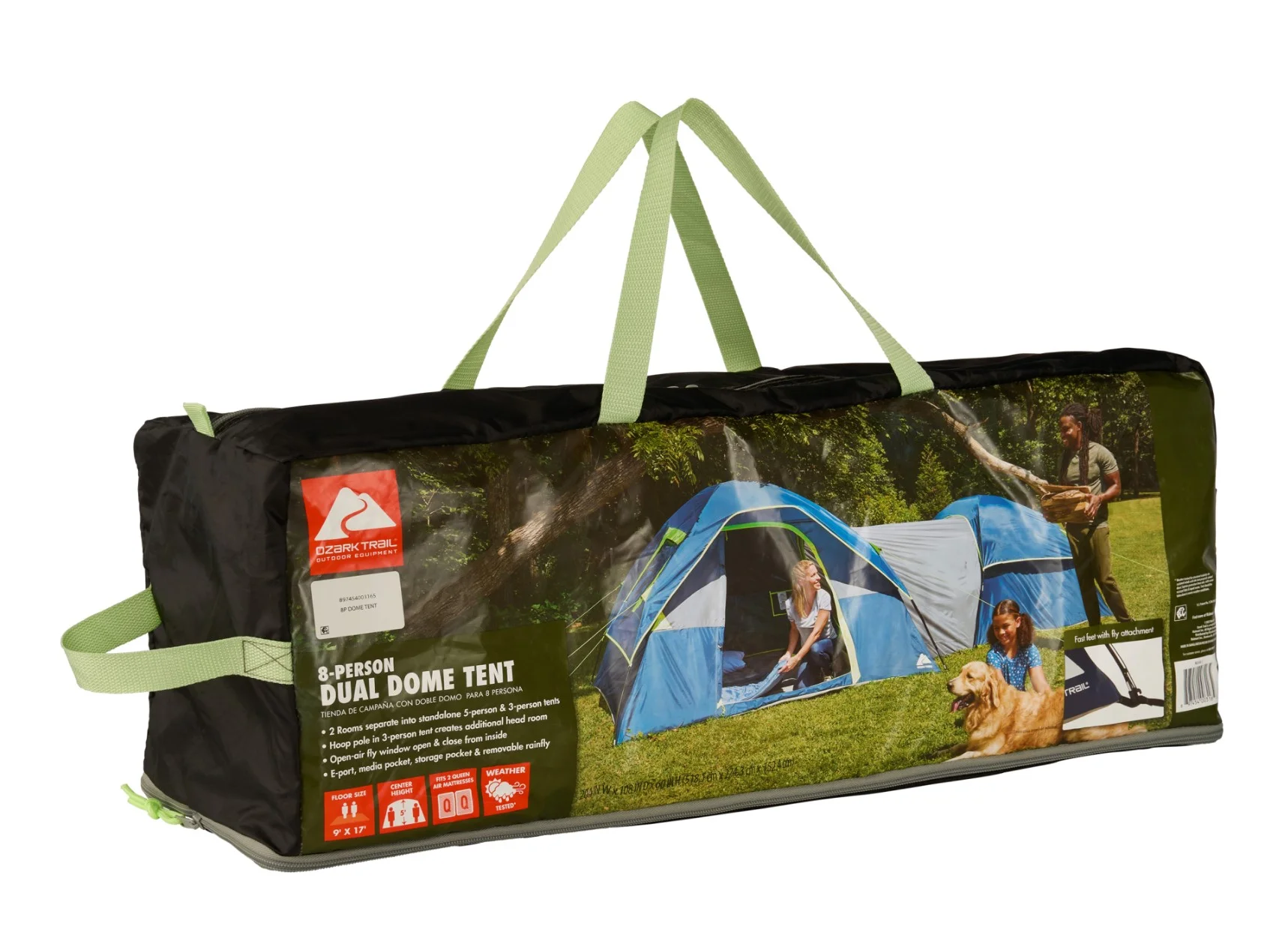 Ozark Trail 8 Person Dual Dome Tent - 17ft. x 9ft. - 21.89 lbs. - Womvr