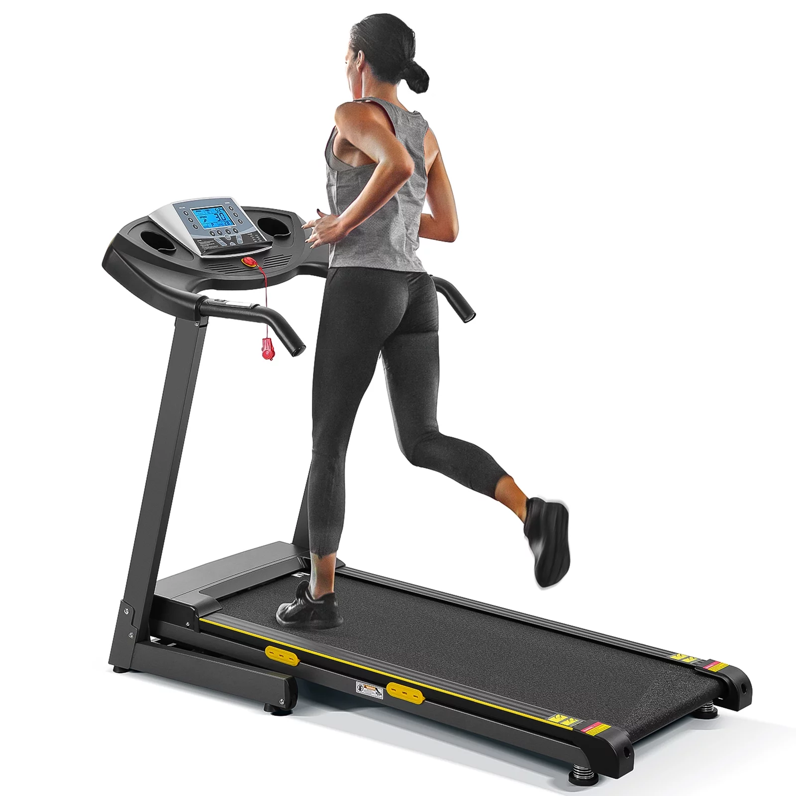 Treadmill with Incline Folding Treadmill with 12-Level Automatic Incline 2.5hp Power 8.5mhp Speed Running Machine 15 Preset Training Program Electric Treadmill for Home Use - Womvr