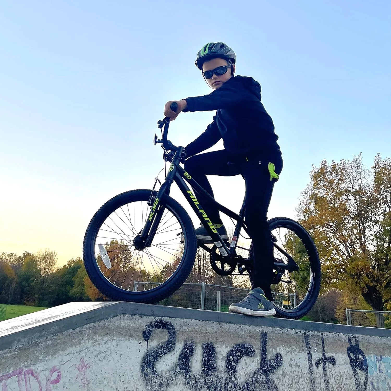 Hiland 20 inch Kids Mountain Bike for Girls Boys with Dual Handbrakes Kickstand, Pink - Womvr