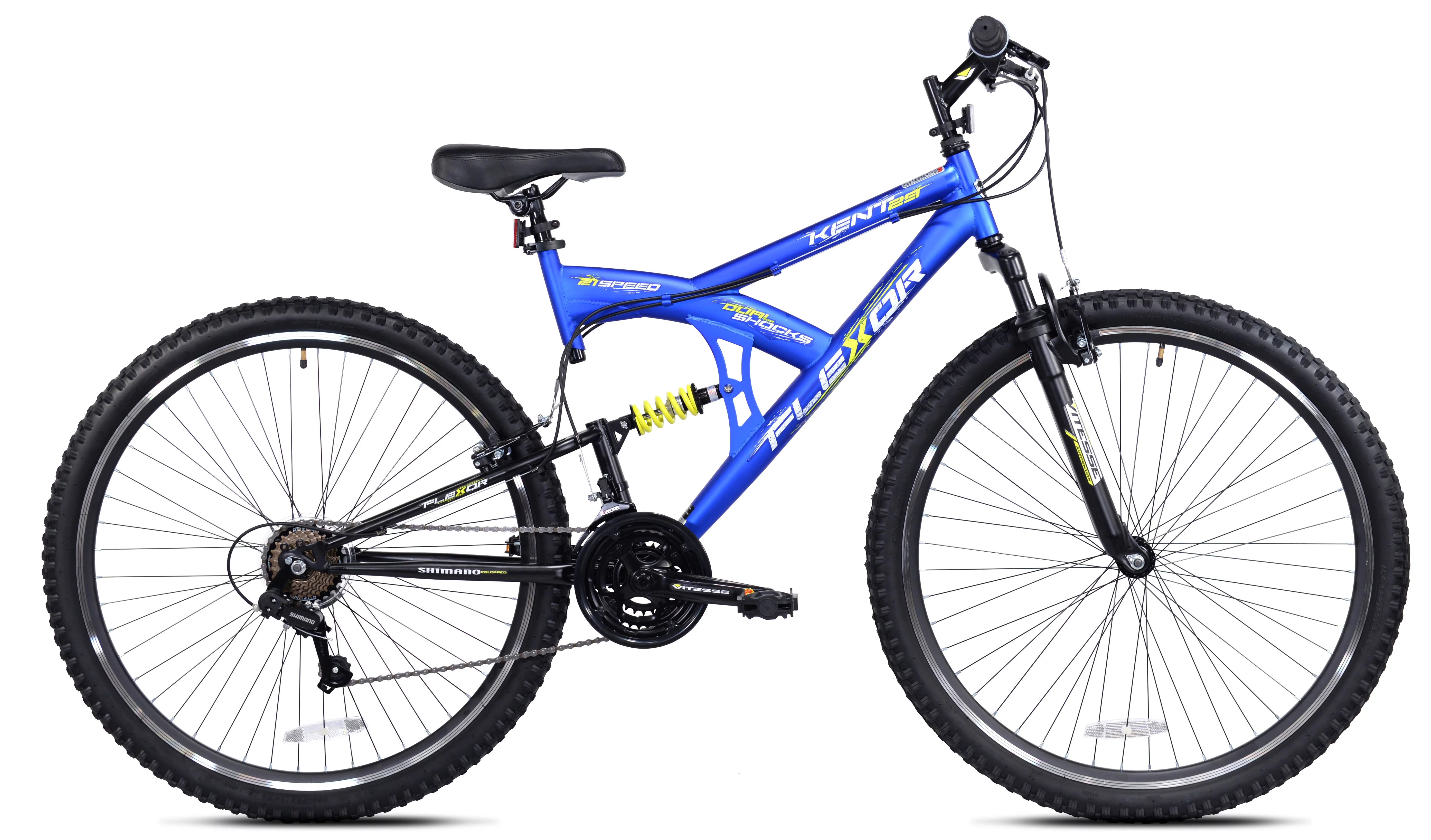 Kent 29 In. Flexor Men's Dual Suspension Mountain Bike, Blue - Womvr