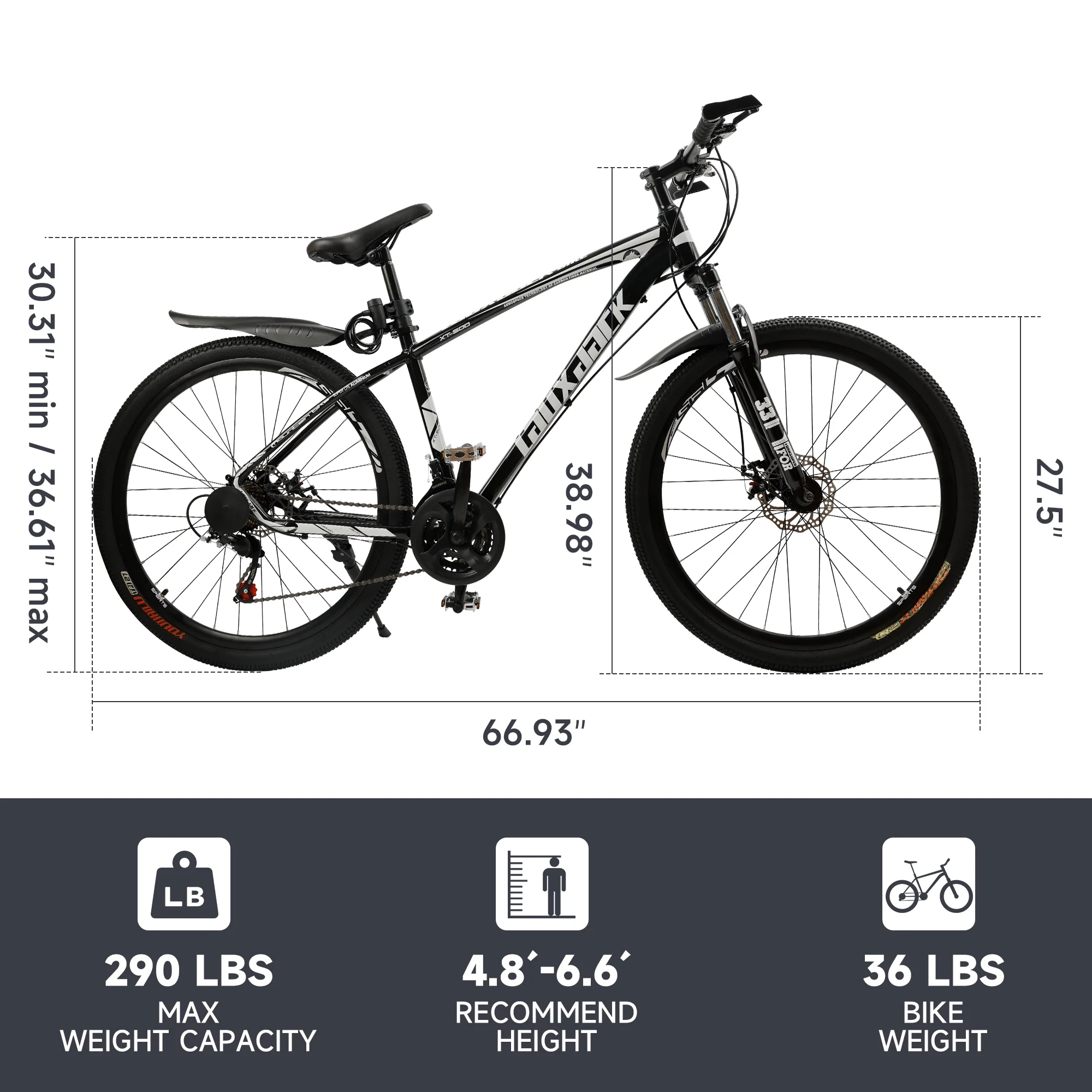 ARTUDATECH Full Suspension Mens Mountain Bike, Shimano 21 Speed, 27.5 inch Wheel, Dual Disc Brake Bike for Men Womens Adult Bicycle - Womvr