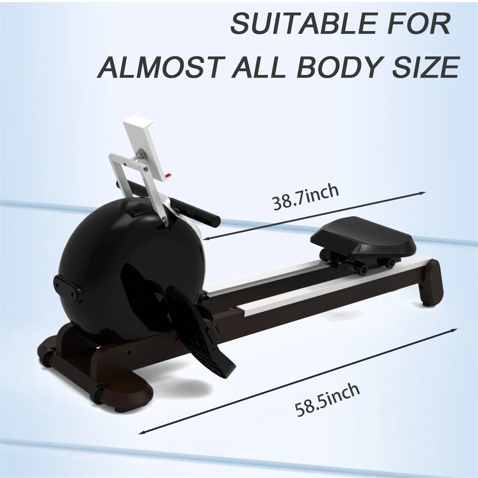 Resenkos Smart Magnetic Rowing Machine for Home Use and Cardio Training with 32 Levels of Quiet Resistance, LCD Display - Womvr