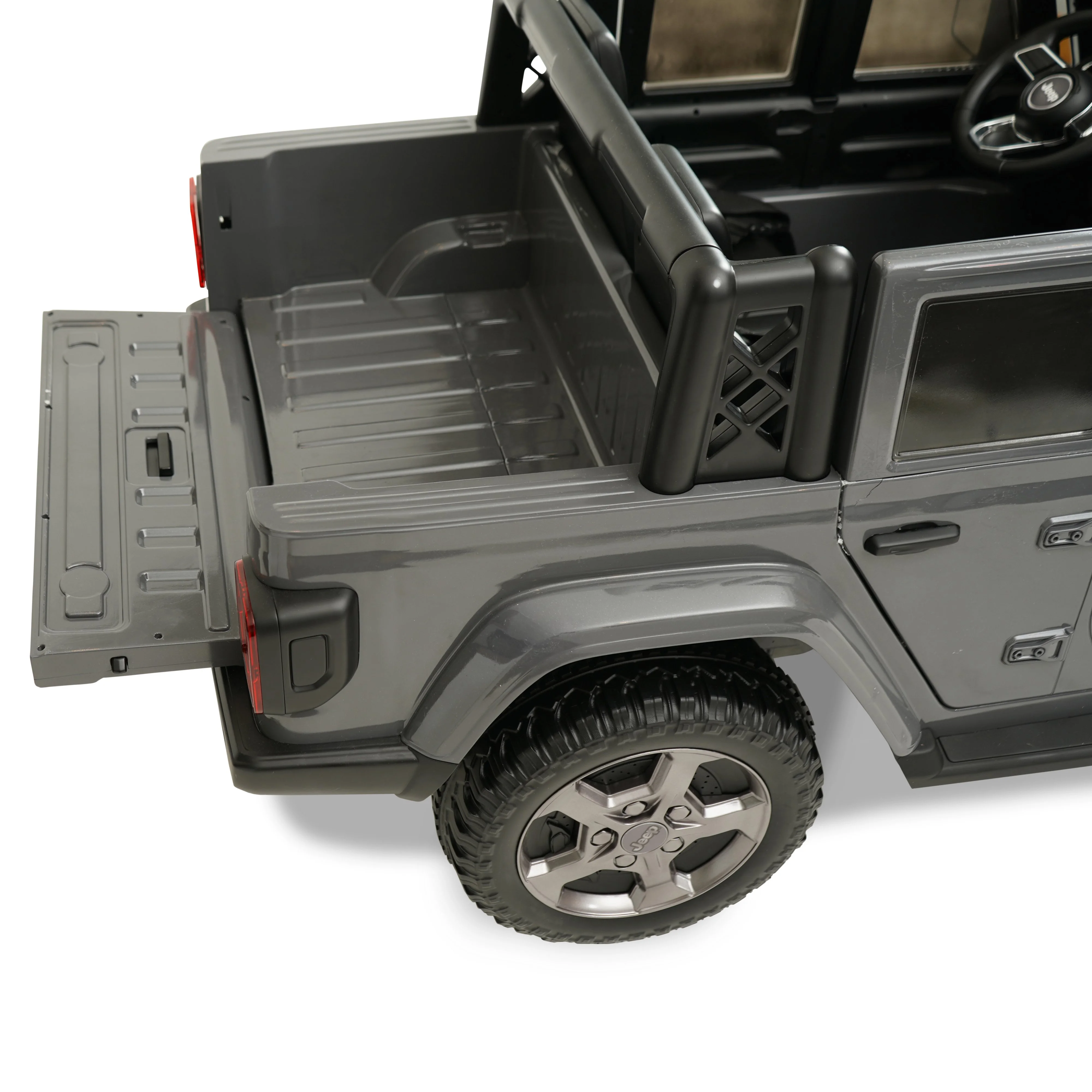 12V Jeep Gladiator Battery Powered Ride-on by Hyper Toys, Grey, for a Child Ages 3-8 - Womvr