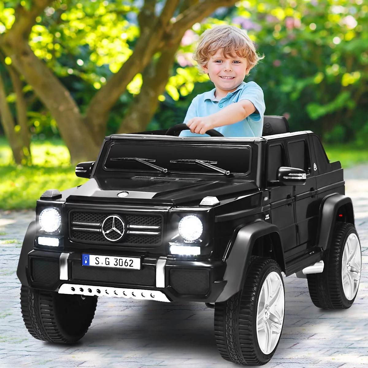 Infans 12V Licensed Mercedes-Benz Kids Ride On Car RC Motorized Vehicles w/ Trunk Pink - Womvr