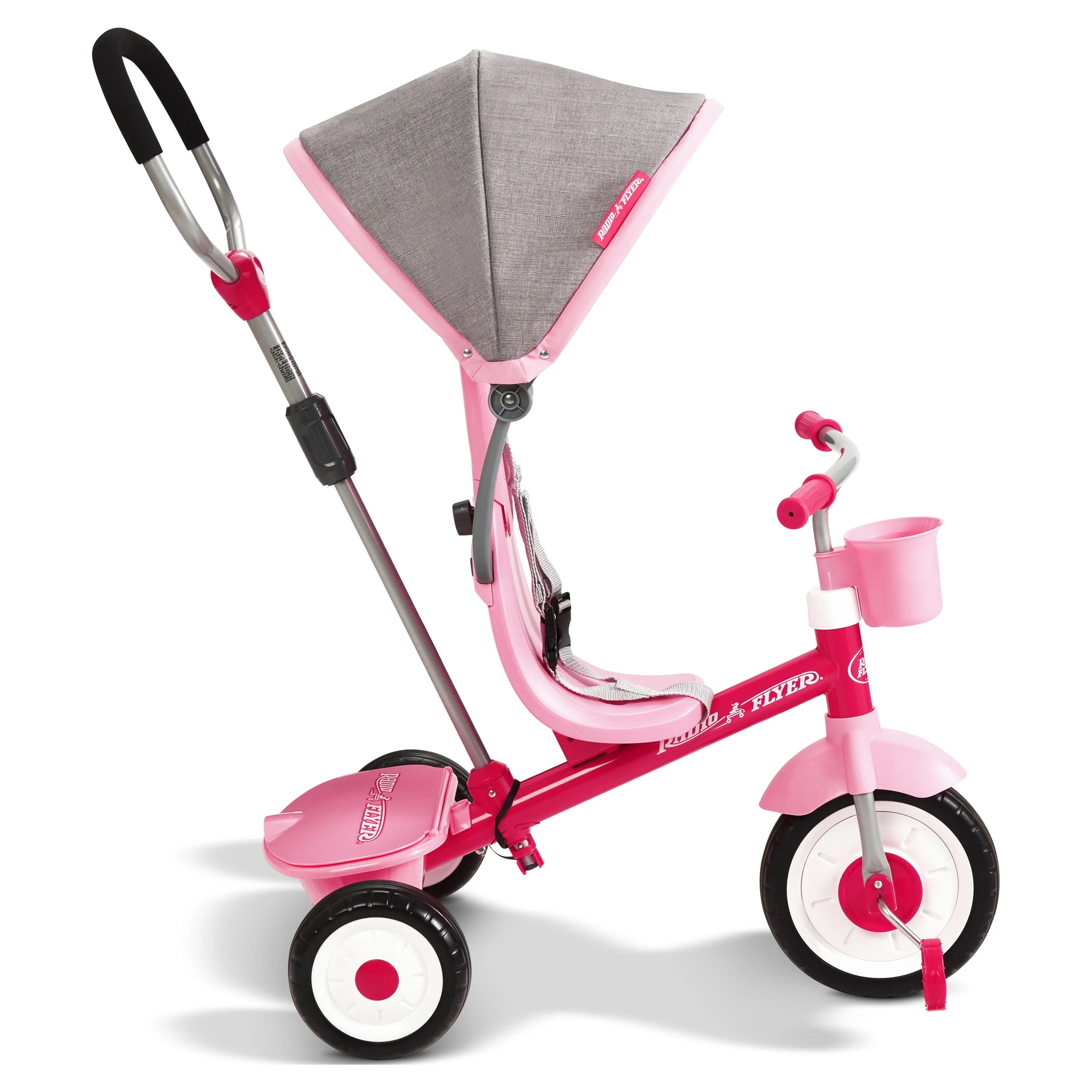 Radio Flyer, 4-in-1 Stroll 'N Trike with Activity Tray, Red & Gray, Convertible Tricycle,  Unisex - Womvr