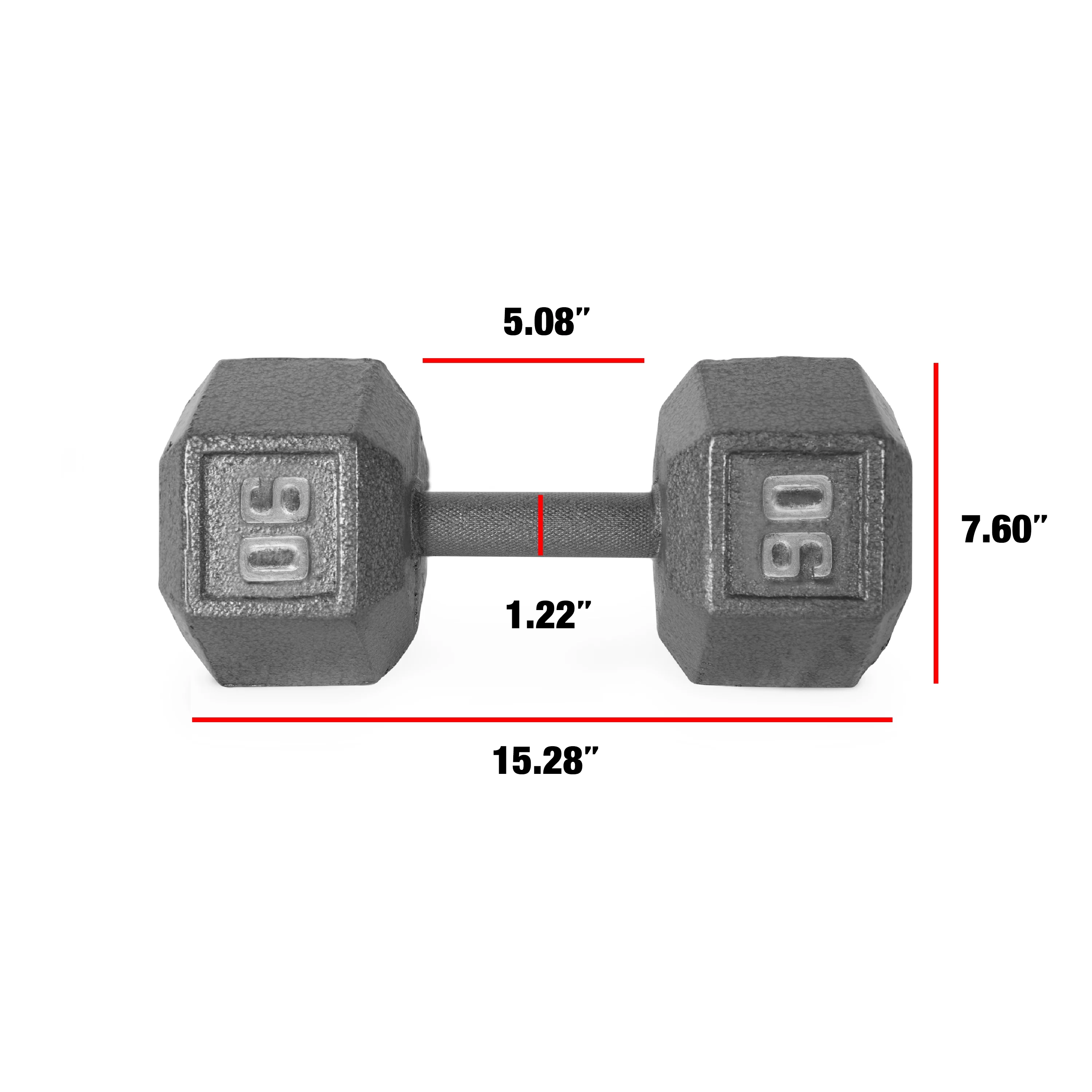 CAP Barbell 15lb Cast Iron Hex Dumbbell, Single - Womvr