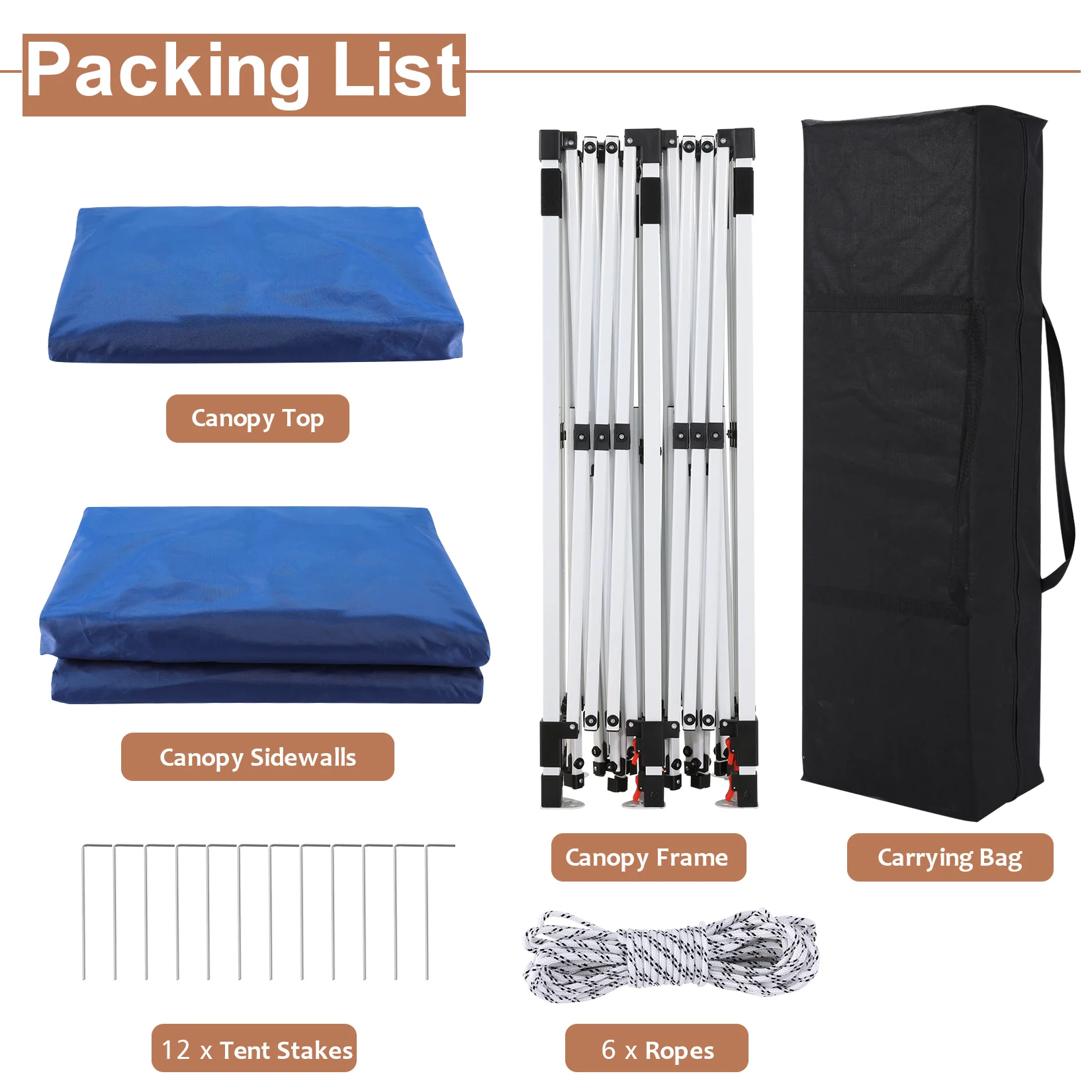 SANOPY 10' x 20' Outdoor Canopy Tent EZ Pop up Canopy Party Tent Outdoor Event Instant Tent Gazebo with 6 Removable Sidewalls & Carry Bag for Camping Wedding Picnic(Blue) - Womvr