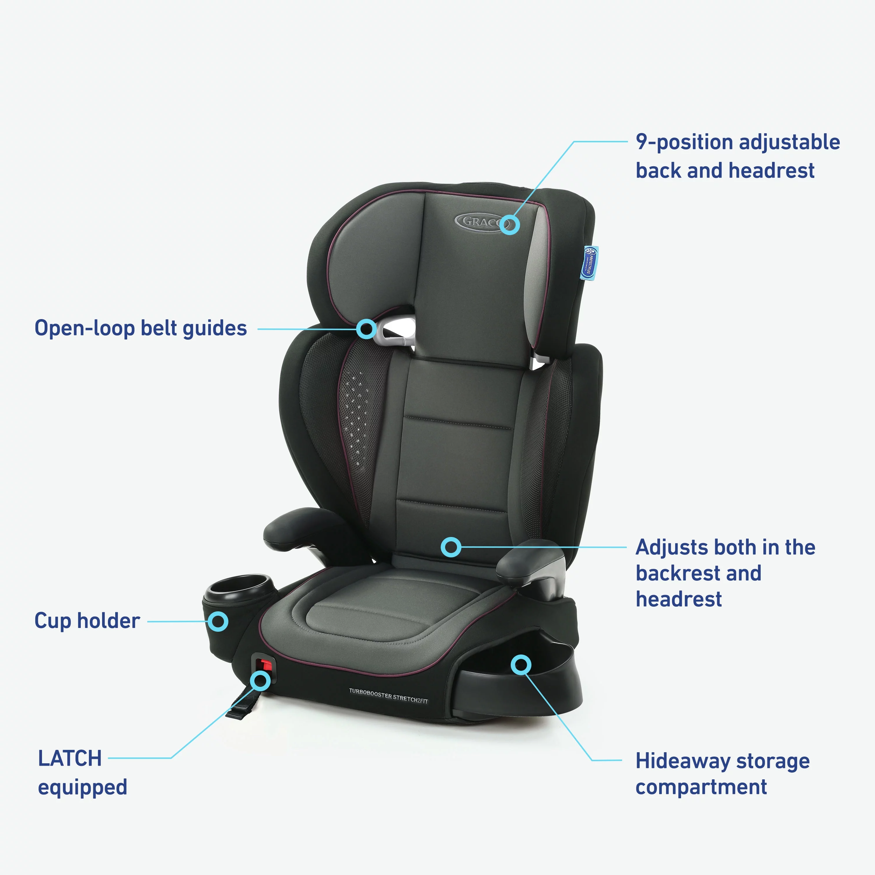 Graco TurboBooster Stretch2Fit Booster Seat, Ainsley - Womvr