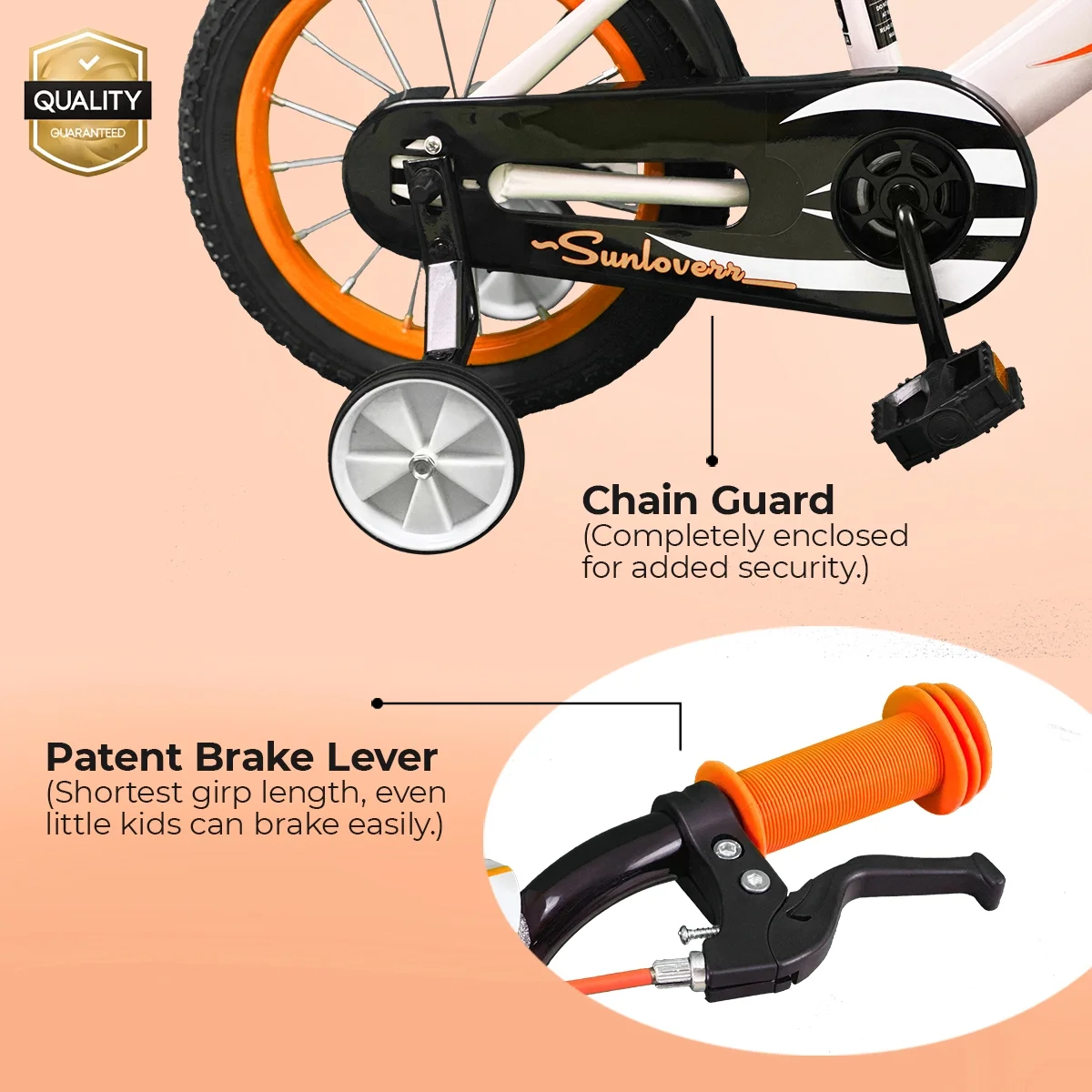 SUNLOVERR Orange Comet Boys Bike for Toddlers and Kids Ages 3-5 Years Old, 12 Inch Kids Bike with Training Wheels & Basket, Boy Bicycle with Handbrake. - Womvr