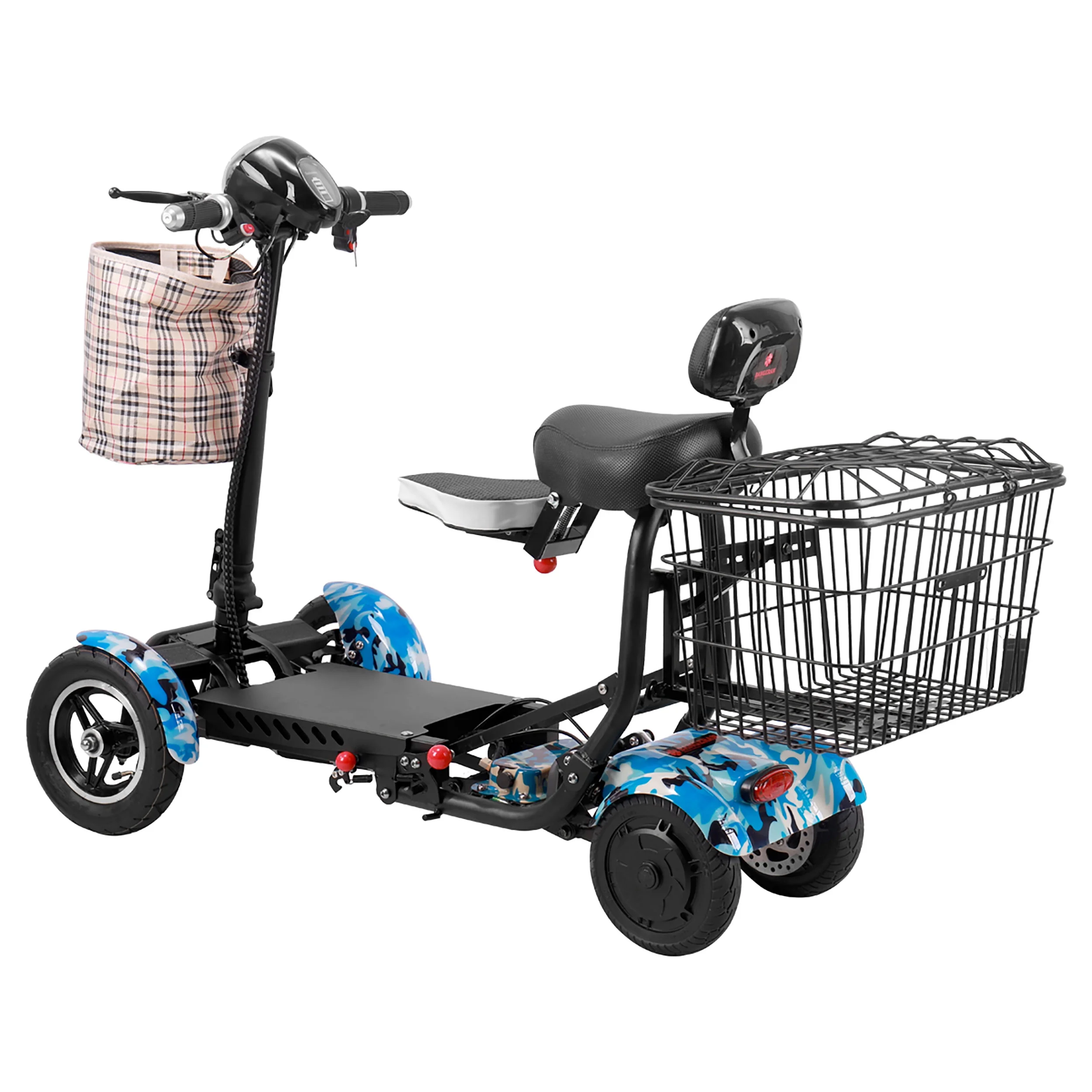 Smart Lightweight Electric Power Scooter, 4 Wheels Foldable Double Seats - Womvr