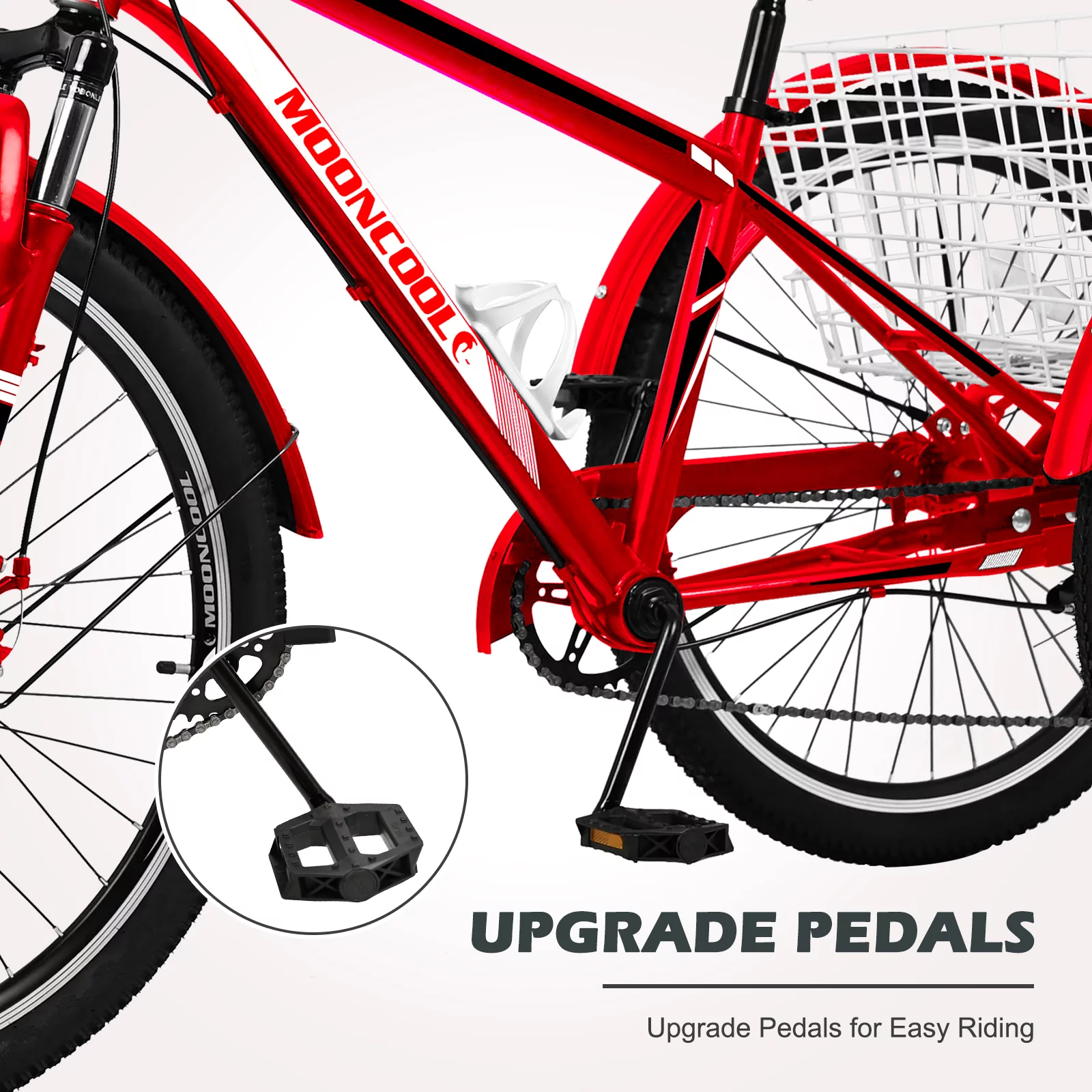 Lilypelle Adult Tricycle, 7 Speed Three Wheel Bicycles, 26