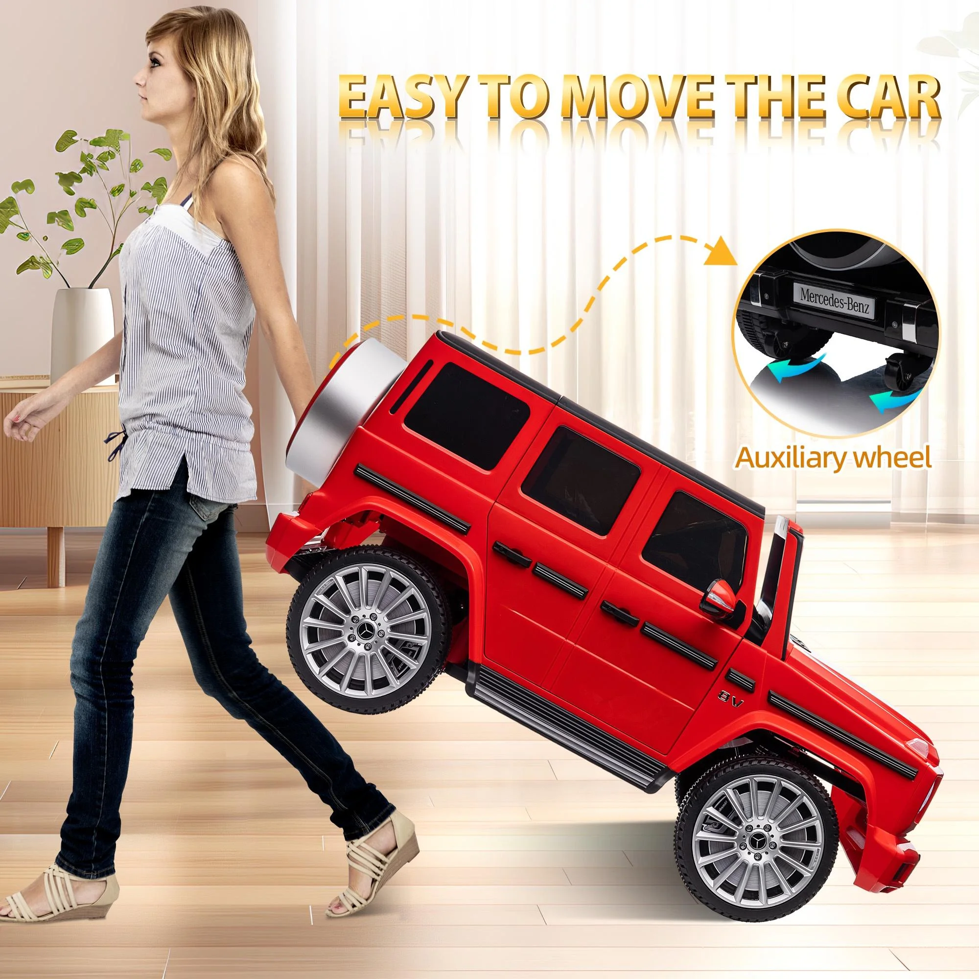 24V Ride on Car with Remote Control for Kids Mercedes Benz Ride on Car Toy for Boys and Girls 3-6 Years Old, Electric Vehicle, Bluetooth, LED Light, White - Womvr