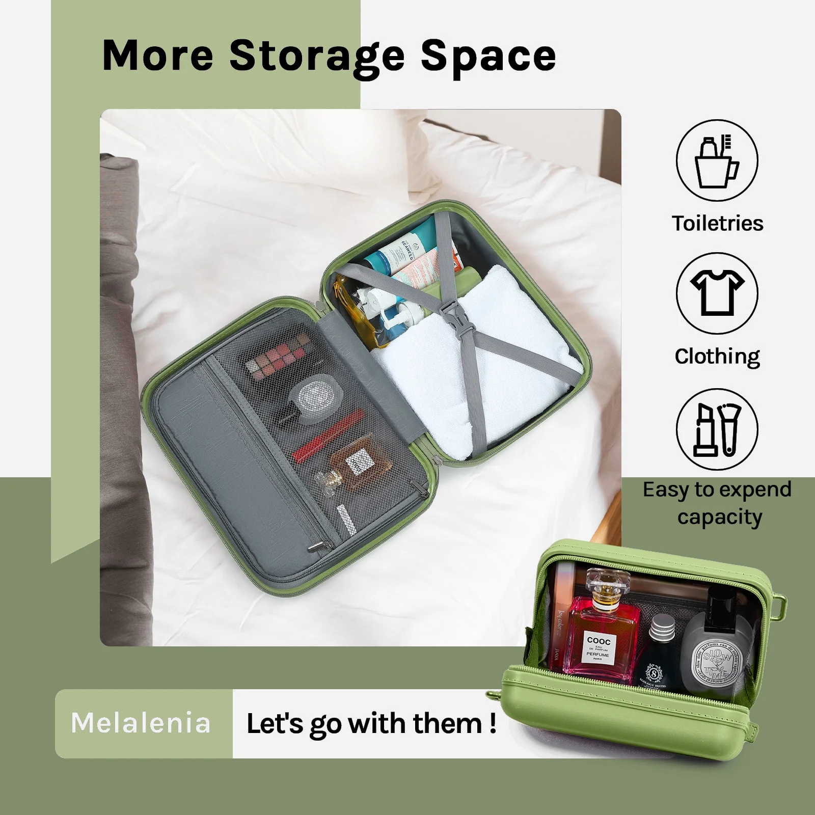 Melalenia - 5 Luggage Sets PP Hardside Spinner Luggage - ��Expandable Carry-on Suitcase20