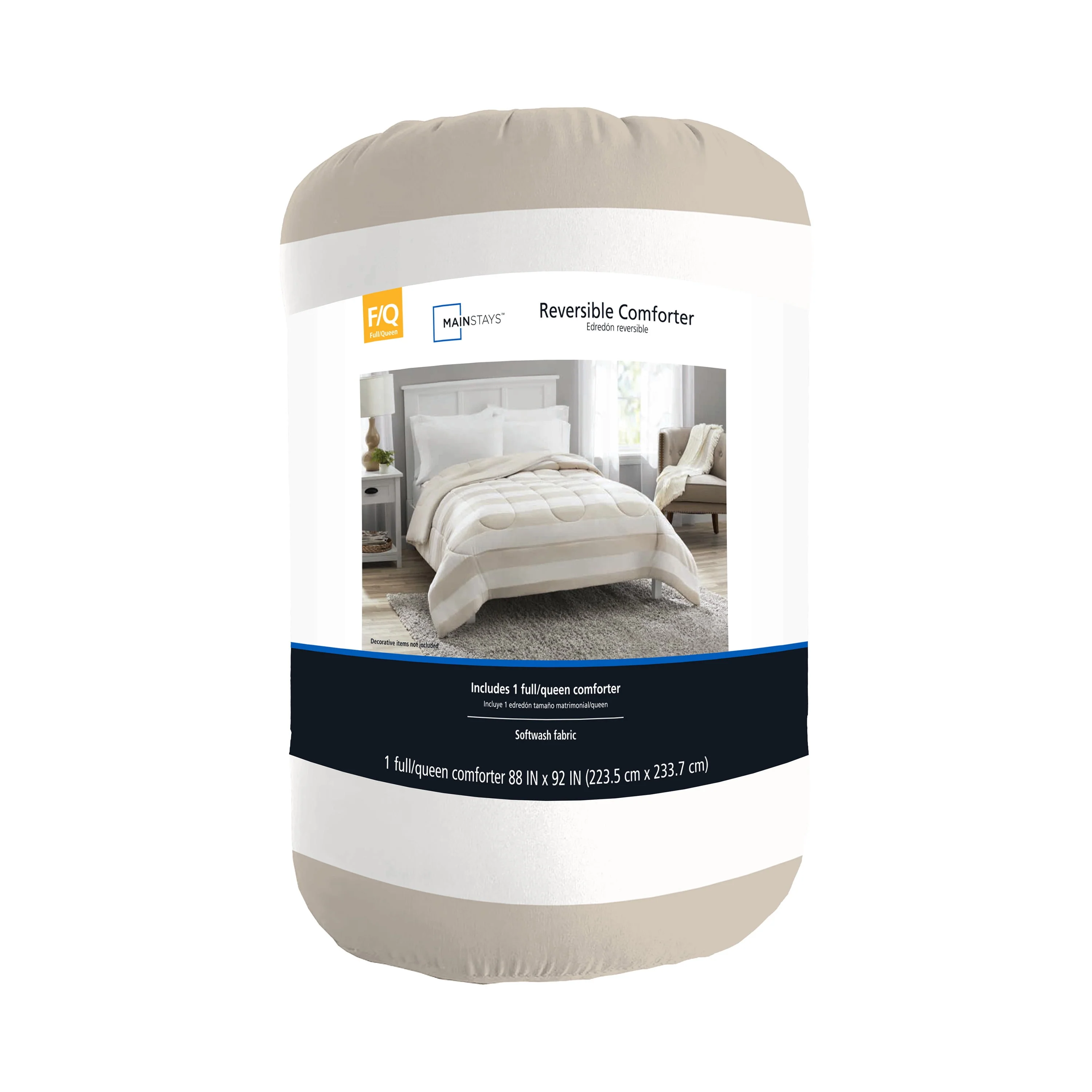 Mainstays Reversible Microfiber Comforter, Navy, Twin/Twin XL, Adult, Unisex - Womvr