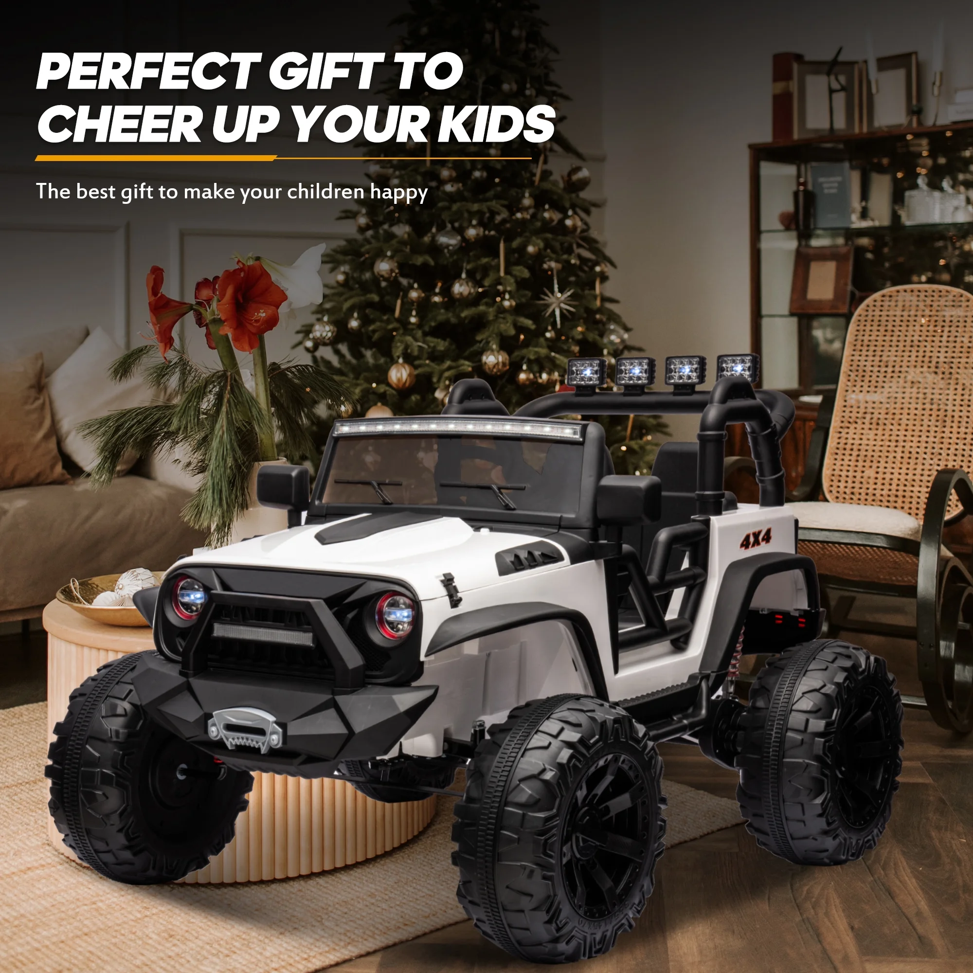 Outfunny 24V Kids Ride on Truck, 2-Seater Powered Ride on Toy Car with Remote - Womvr