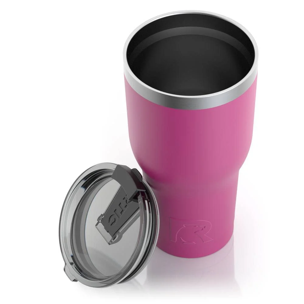 RTIC 30 OZ Insulated Tumbler Stainless Steel Coffee Travel Mug with Lid, Spill Proof, Hot Beverage and Cold, Portable Thermal Cup for Car, Camping, Deep Harbor - Womvr
