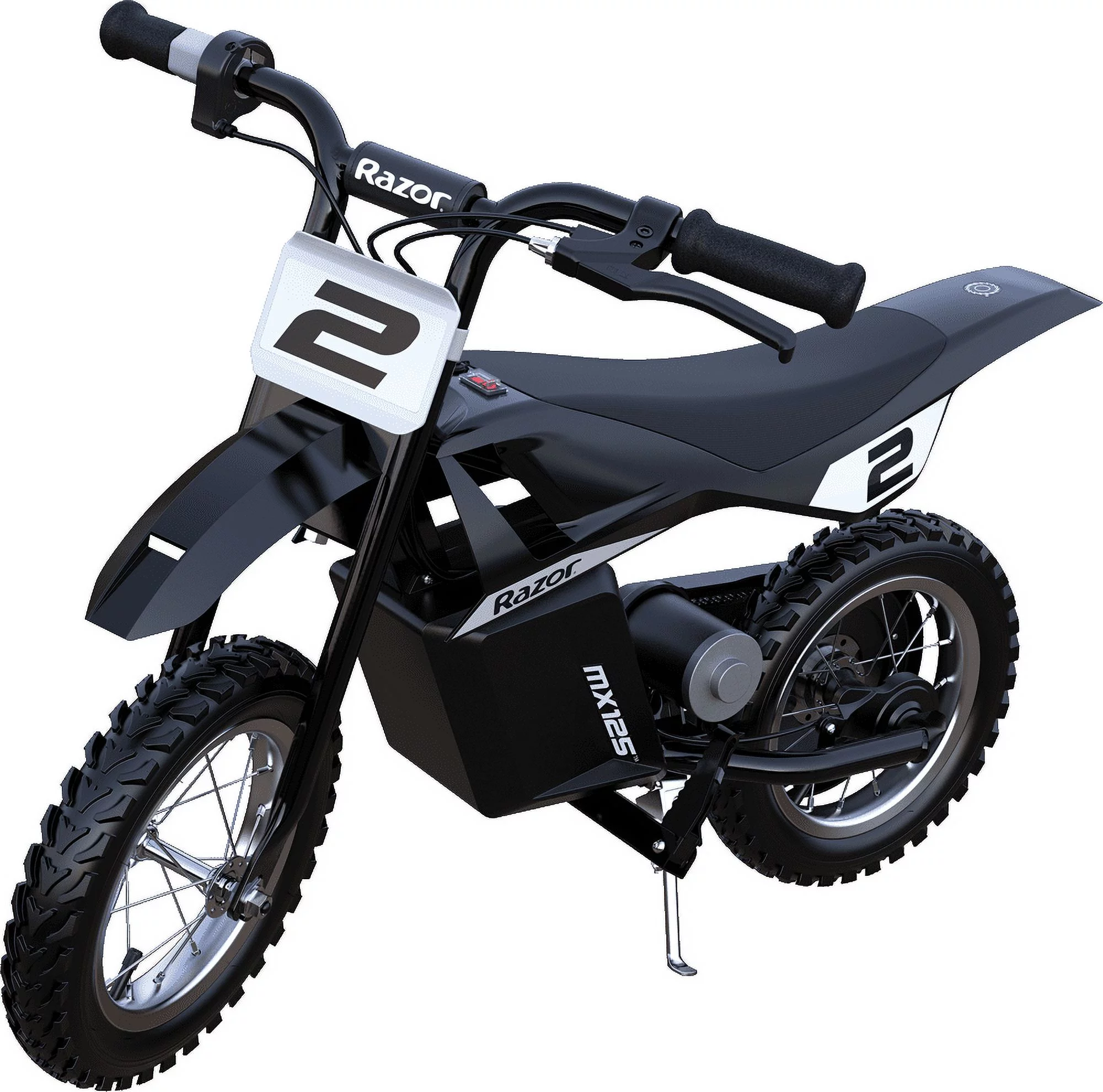Razor Miniature Dirt Rocket MX125 Electric-Powered Dirt Bike - Black with Decal Included, Recommended For Kids 7+ Between 40 and 80 lbs - Womvr
