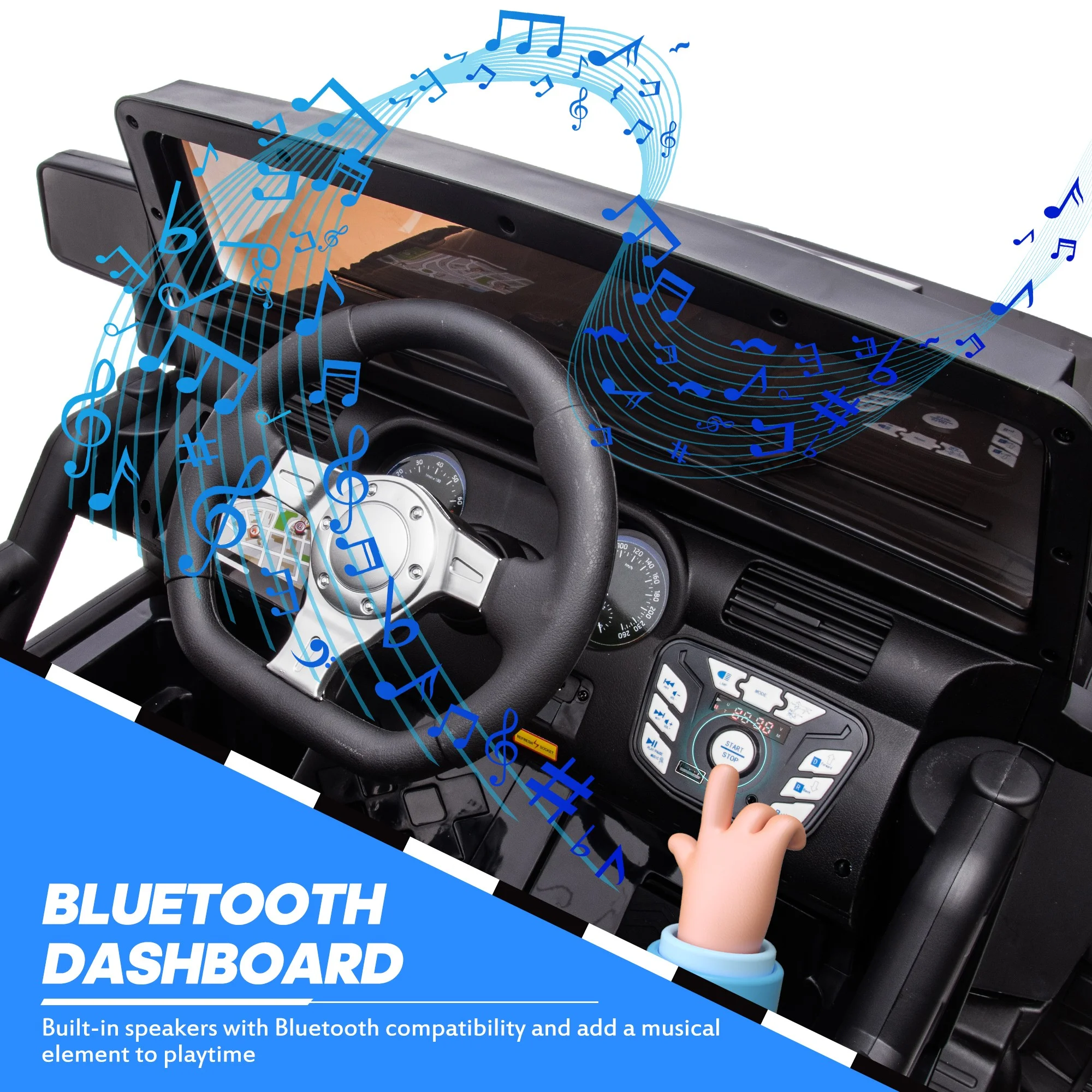 Outfunny 24V Kids Ride on Truck, 2-Seater Powered Ride on Toy Car with Remote - Womvr