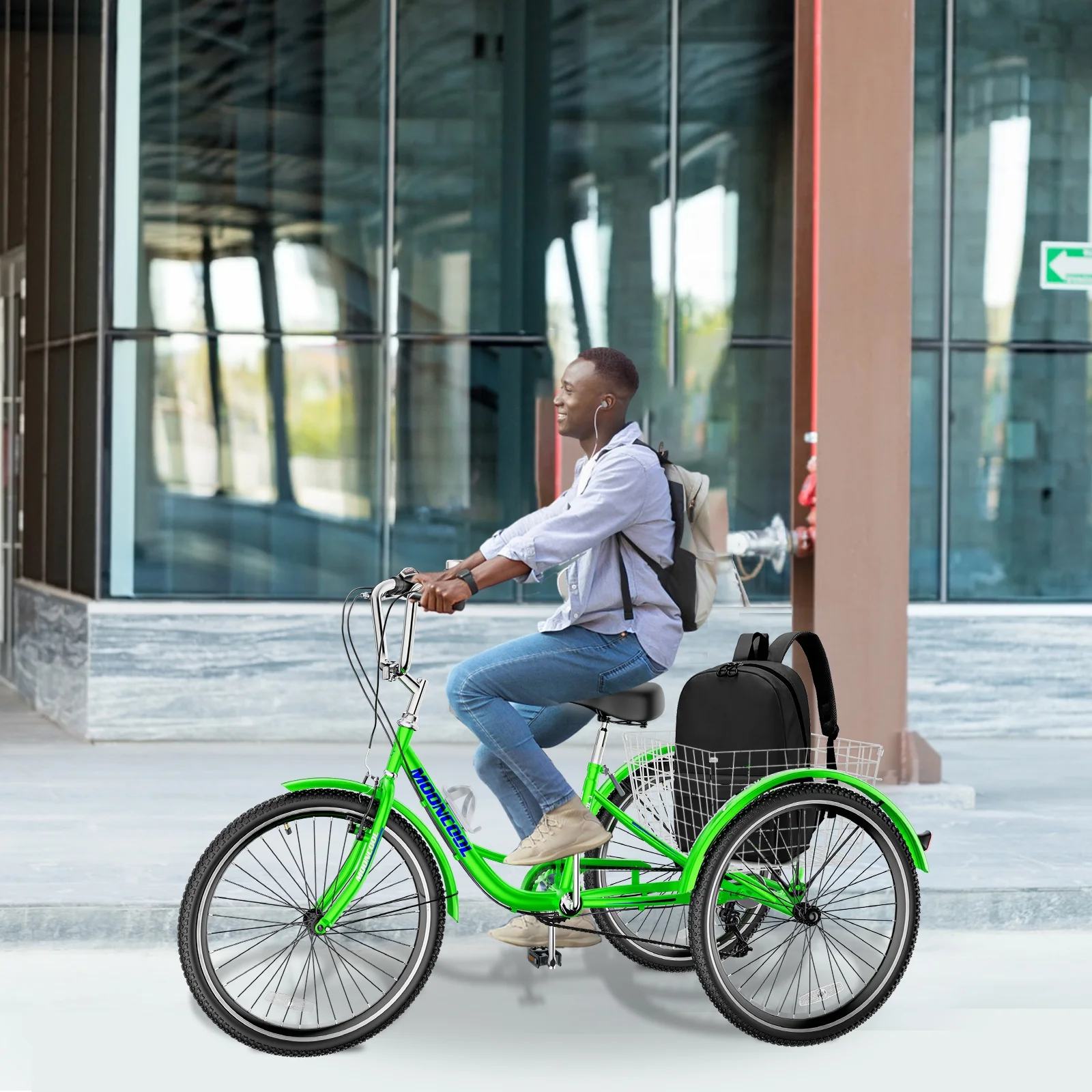 Lilypelle Adult Tricycles 7 Speed 20/24/26 Inch Three Wheel Bike Cruiser Trike with Low-Step Through Frame/Large Basket for Men, Women, Seniors - Womvr