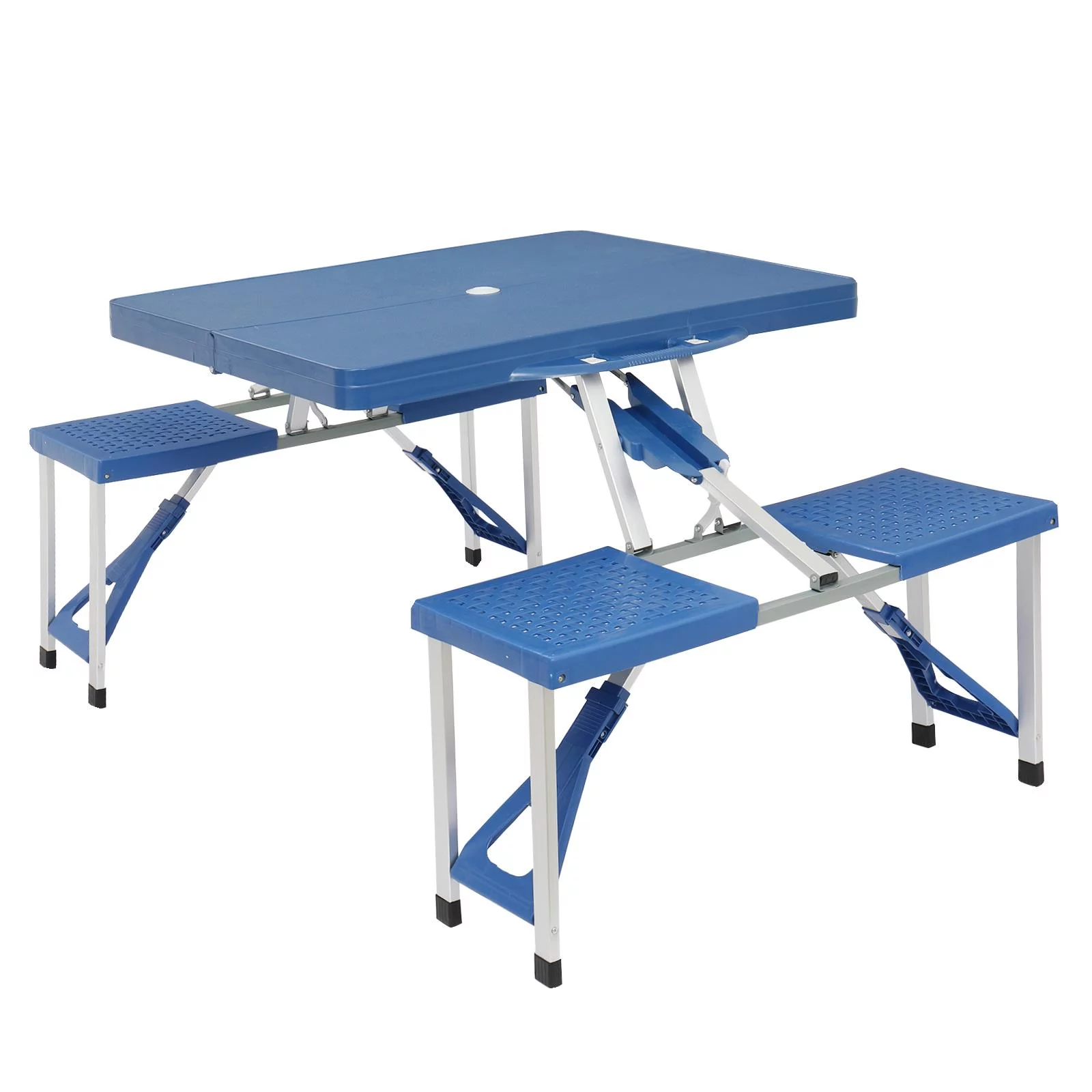 UBesGoo Folding Picnic Table With 4-Person Chair Seats Wood Aluminium Alloy - Womvr