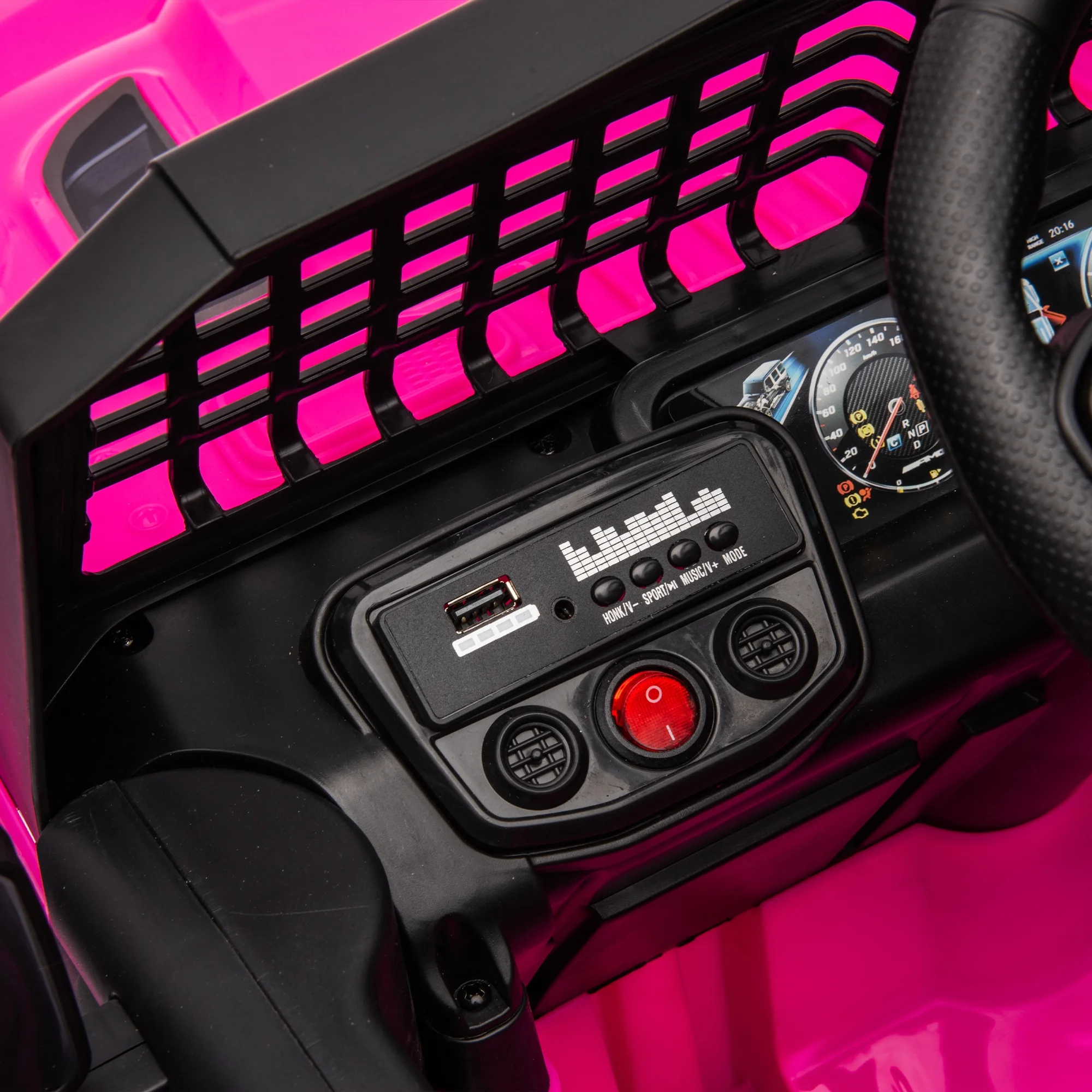 Kids Ride on Truck with Parents Remote Control, 12V 7A Battery Powered Electric Car Vehicle Toy with 3 Speed, USB, MP3, Bluetooth, LED Light, Safety Belt, Electric Car for Kids (Black) - Womvr