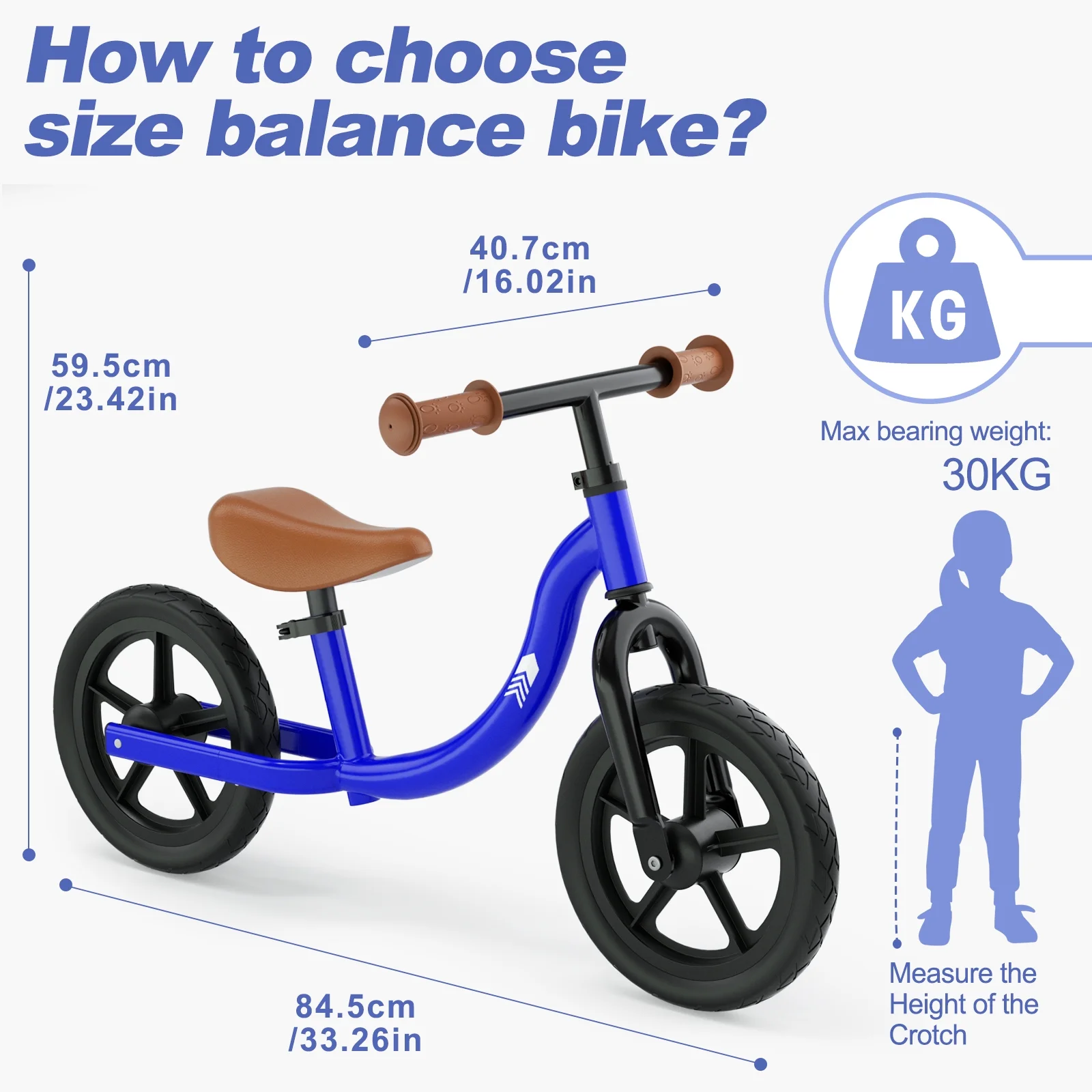 KORIMEFA Toddler Balance Bike - Lightweight Toddler Bike for 2, 3, 4, 5 Year Old Boys and Girls - No Pedal Bikes for Kids with Adjustable Handlebar and seat - Aluminium, EVA Tires - Training Bike - Womvr