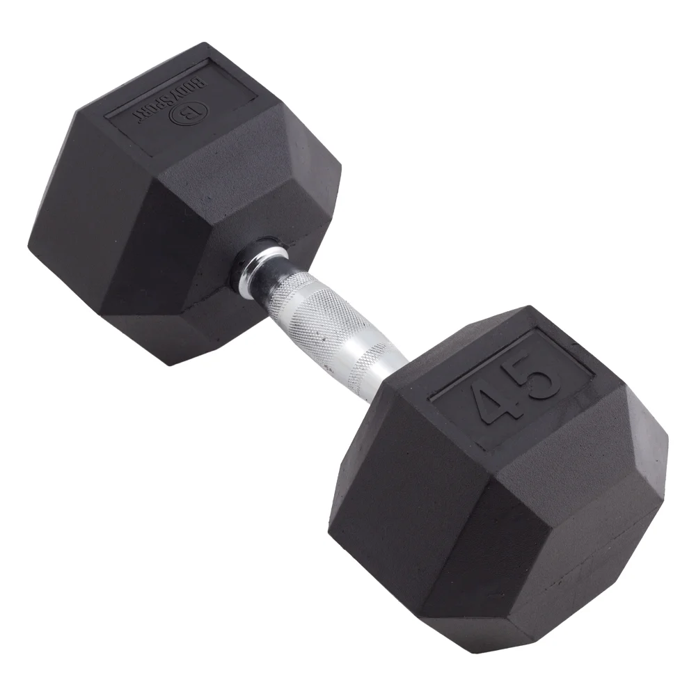 Body Sport Rubber Encased Hex Dumbbell Weight �C Dumbbells for Exercises �C Strength Training Equipment �C Home Gym - Womvr