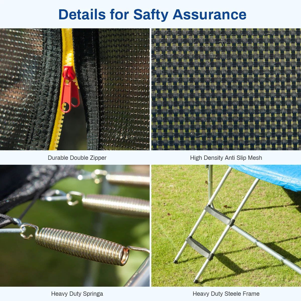 Nazhura Trampoline 12 ft with Enclosure and Basketball Hoop, 1300lbs Capacity - Womvr