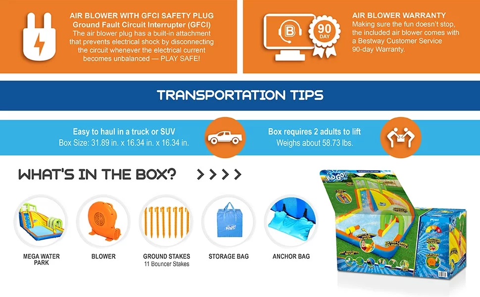 H2OGO! Cascade Cove Kids Inflatable Water Park 16' 3