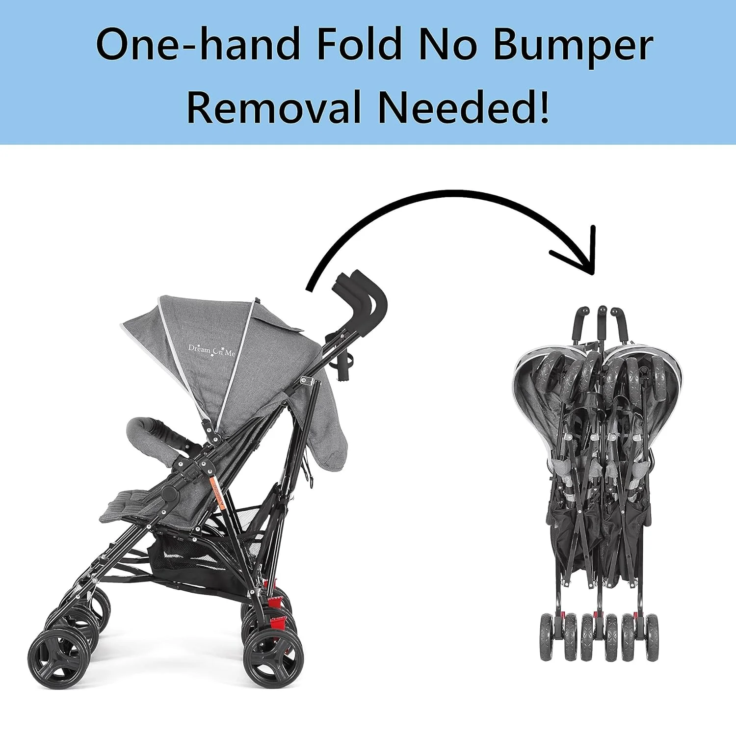 Dream On Me Vo o Twin Umbrella Stroller in Gray, Lightweight Double Stroller for Infant & Toddler, Compact Easy Fold, Large Storage Basket, Large and Adjustable Canopy - Womvr