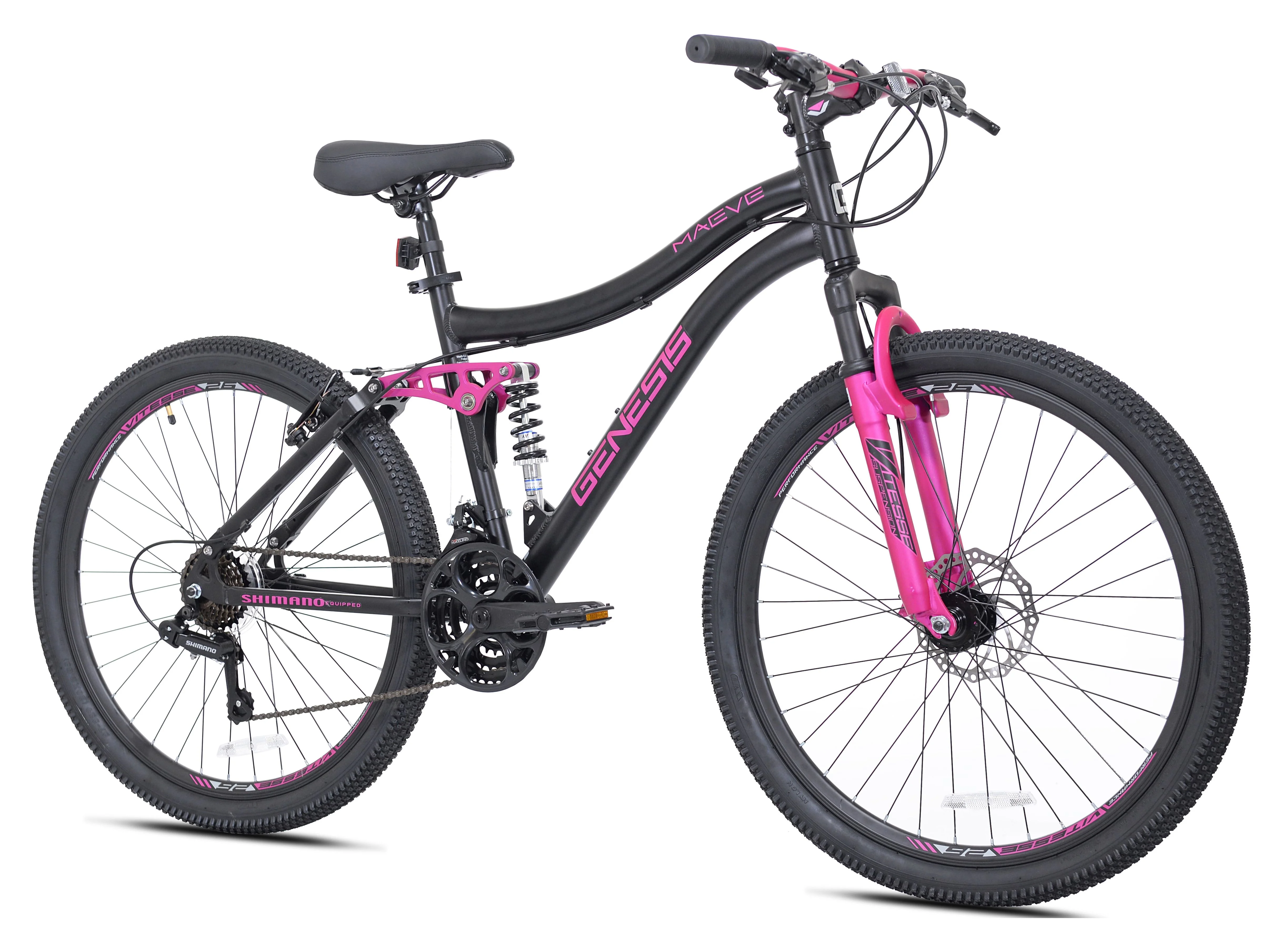 Kent Genesis 26 in. Maeve Women's Mountain Bike, Black and Pink - Womvr