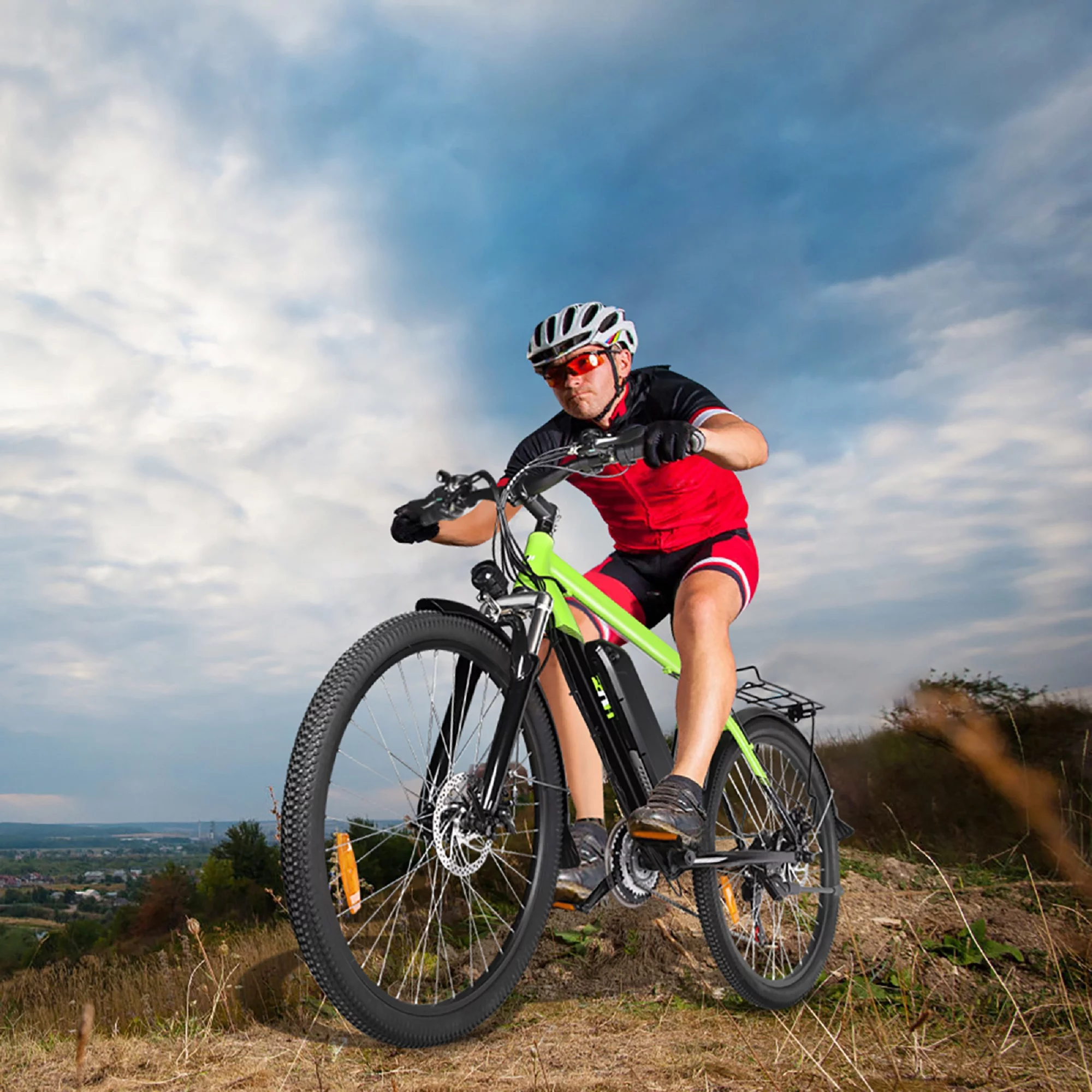 ZNH Mountain Electric Bicycle, 26 in. 350 W, Removable 36 V/10 Ah Battery, Black - Womvr