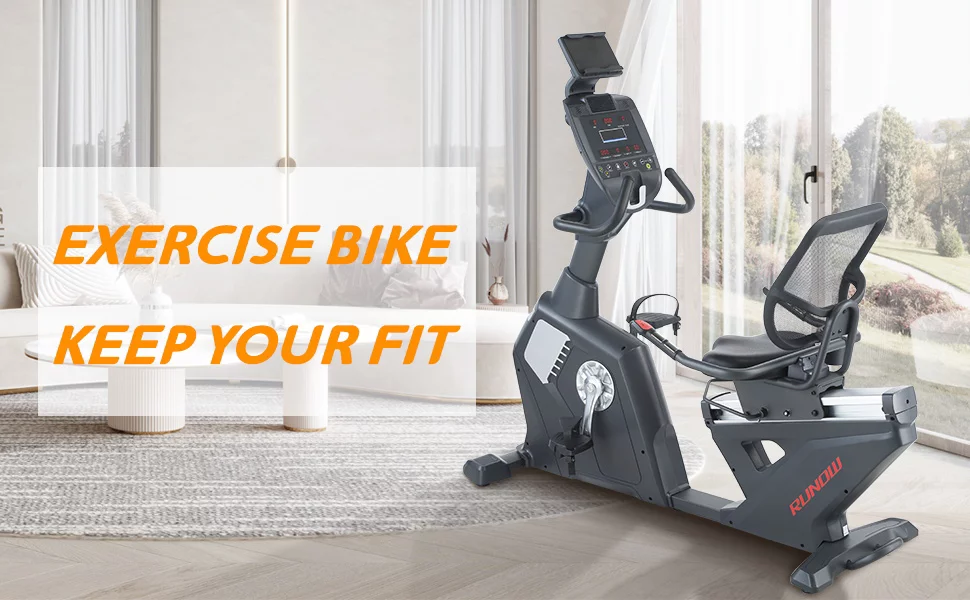 RUNOW Commercial Recumbent Exercise Bike LCD Screen Display 20 Levels of Resistance 400 lb Weight Capacity and 33 lb Flywheel - Womvr