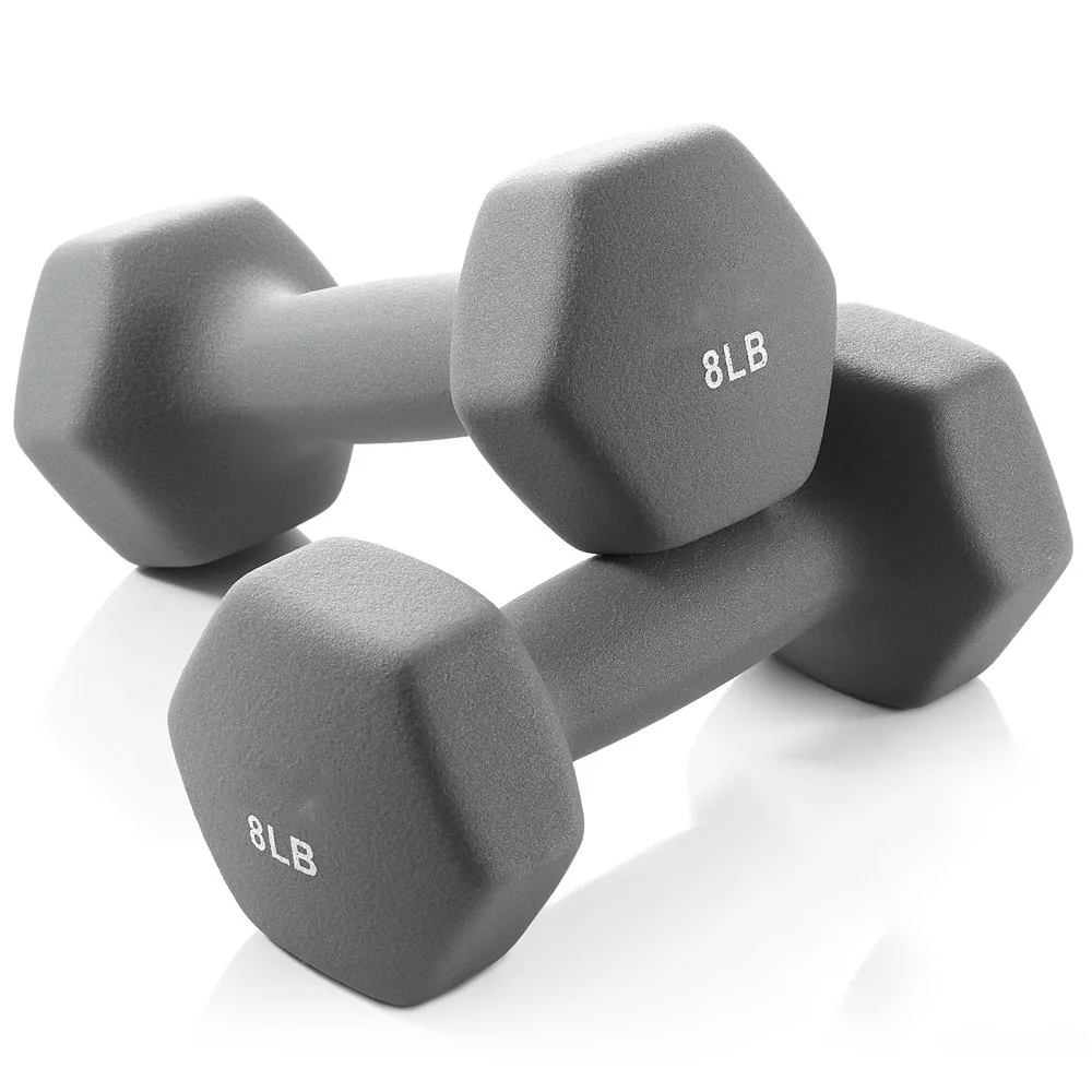 Fitness Alley Neoprene Dumbbell Pairs Set Coated for Non Slip Grip - Hex Dumbbells Weight Set - Neopren - Womvr
