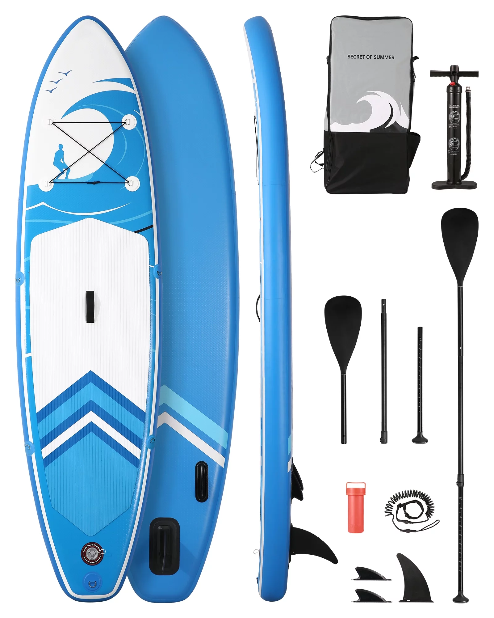 Marnur Inflatable Paddle Board Stand up Paddle Board 10' SUP 6 in.Thick Board Carry Bag & Fast Pumping Green - Womvr