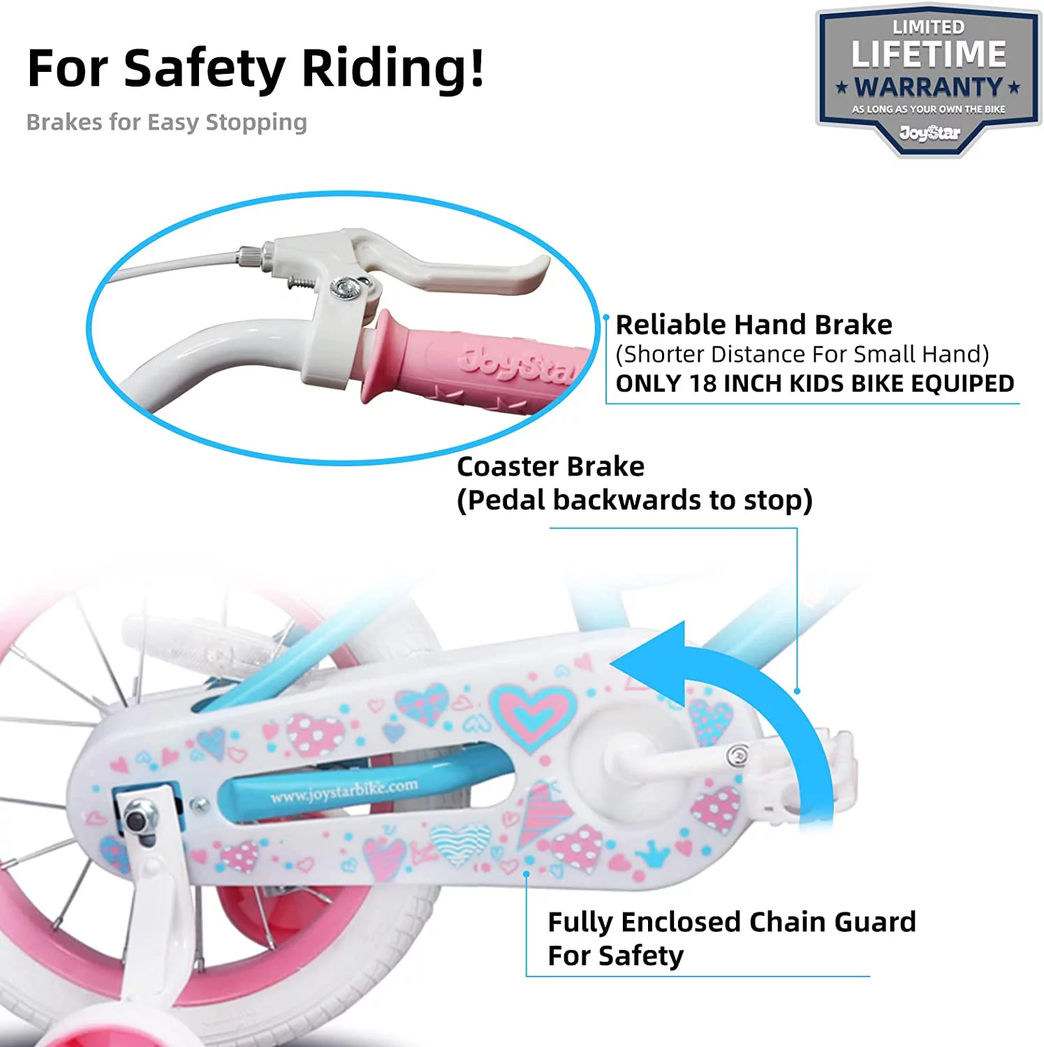 JOYSTAR Angel Girls Bike for Toddlers and Kids Ages 2-9 Years Old, 12 14 16 18 Inch Kids Bike with Training Wheels & Basket, 18 in Girl Bicycle with Handbrake & Kickstand - Womvr