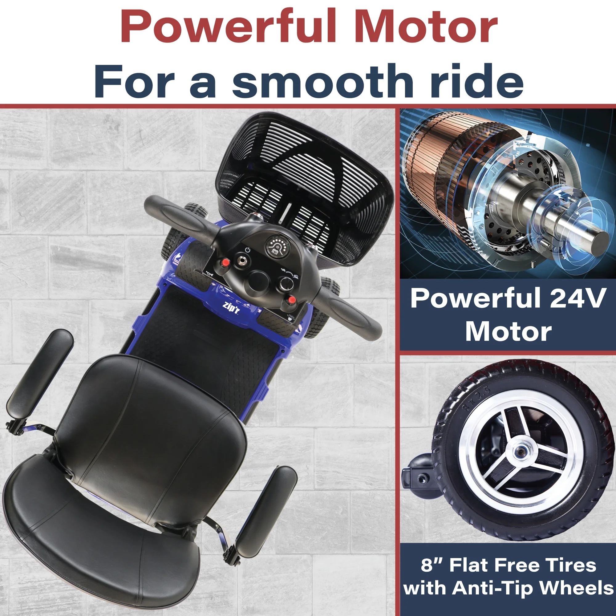 Zipr Roo 4 Wheel Mobility Scooter - For Seniors, Adults, Handicapped - Womvr