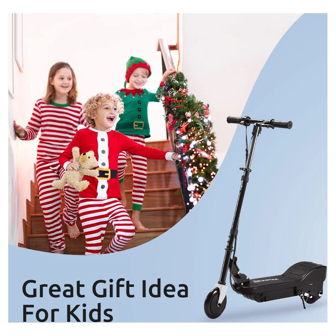 Maxtra Scooters E100 Folding Electric Scooter with Adjustable Handlebar for Kids Ages 6-12, up to 10 MPH, 155 Lbs. Max Load - Womvr