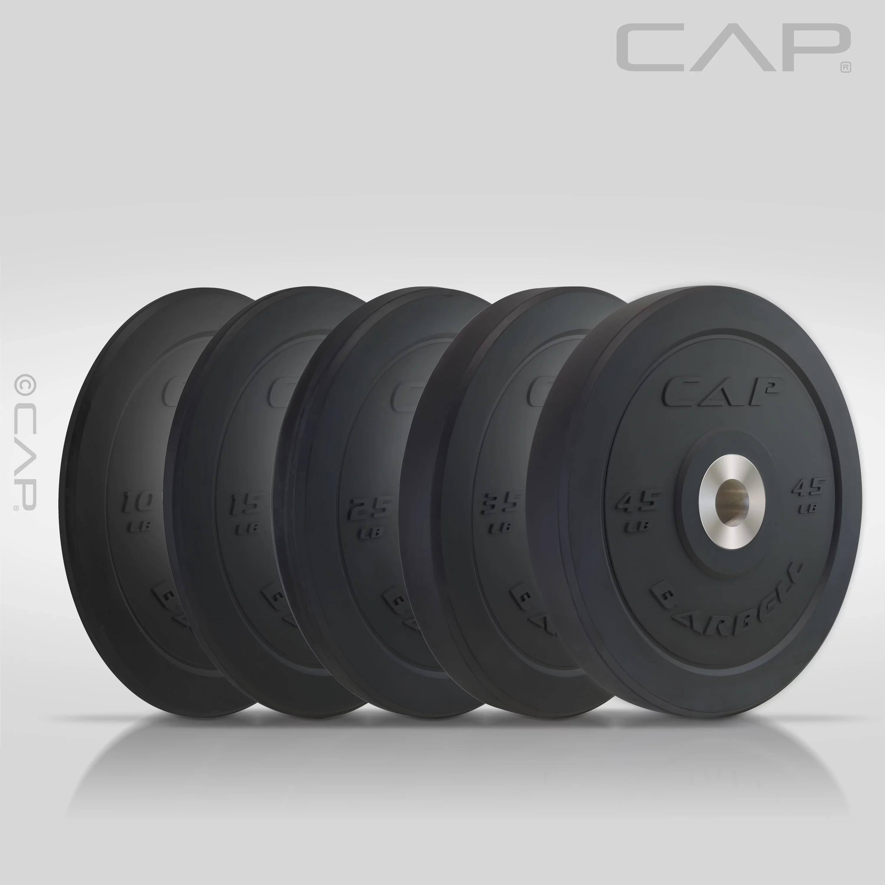 CAP 25 lb Olympic Bumper Plate, Black - Womvr