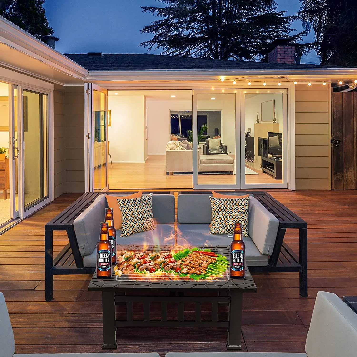 Arlopu Metal Fire Pits for Outside, 32