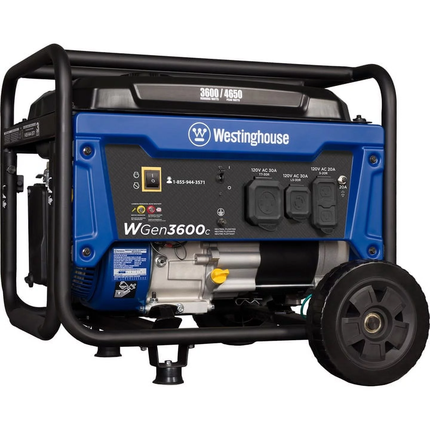 Westinghouse 4650 Peak Watt RV Ready Outlet, Gas Powered Portable Generator with CO Sensor - Womvr